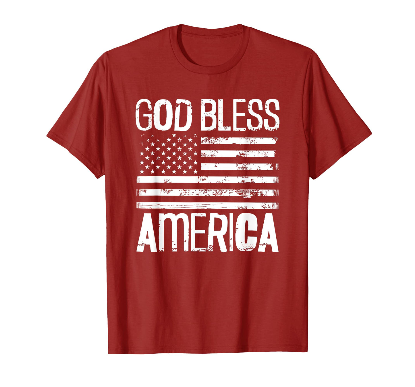 God Bless America Vintage American Flag Art Distressed Style T-Shirt