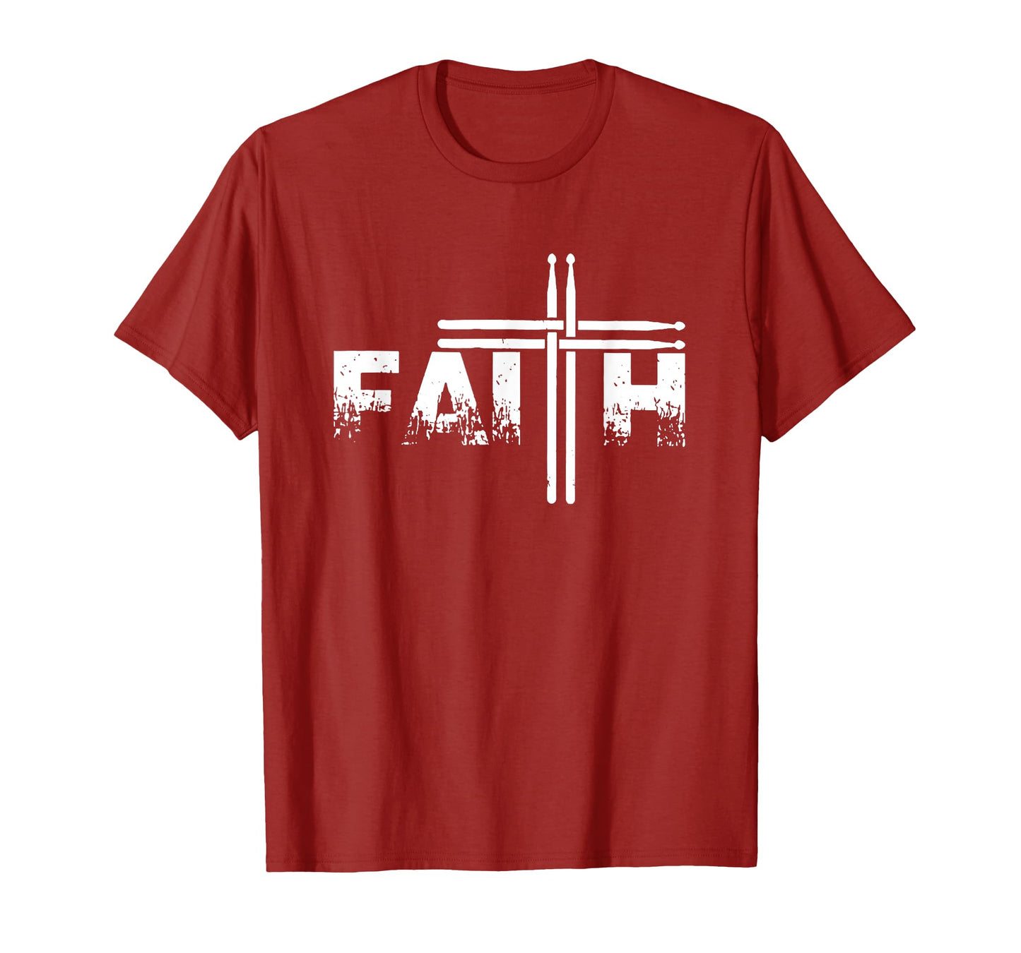 Faith Drum Stick Cross Christian God Jesus Fun Drummer T-Shirt
