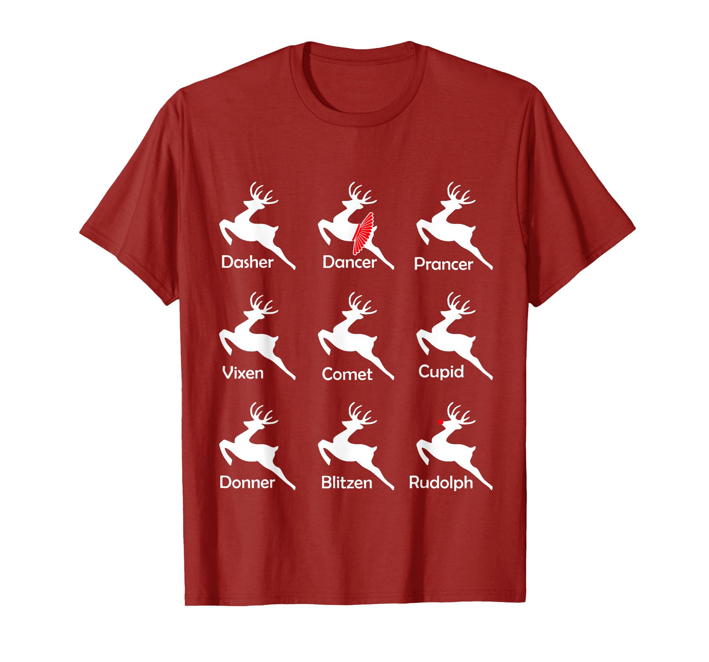Christmas Reindeer Dancer Ballet Ballerina Dance Teacher T-Shirt
