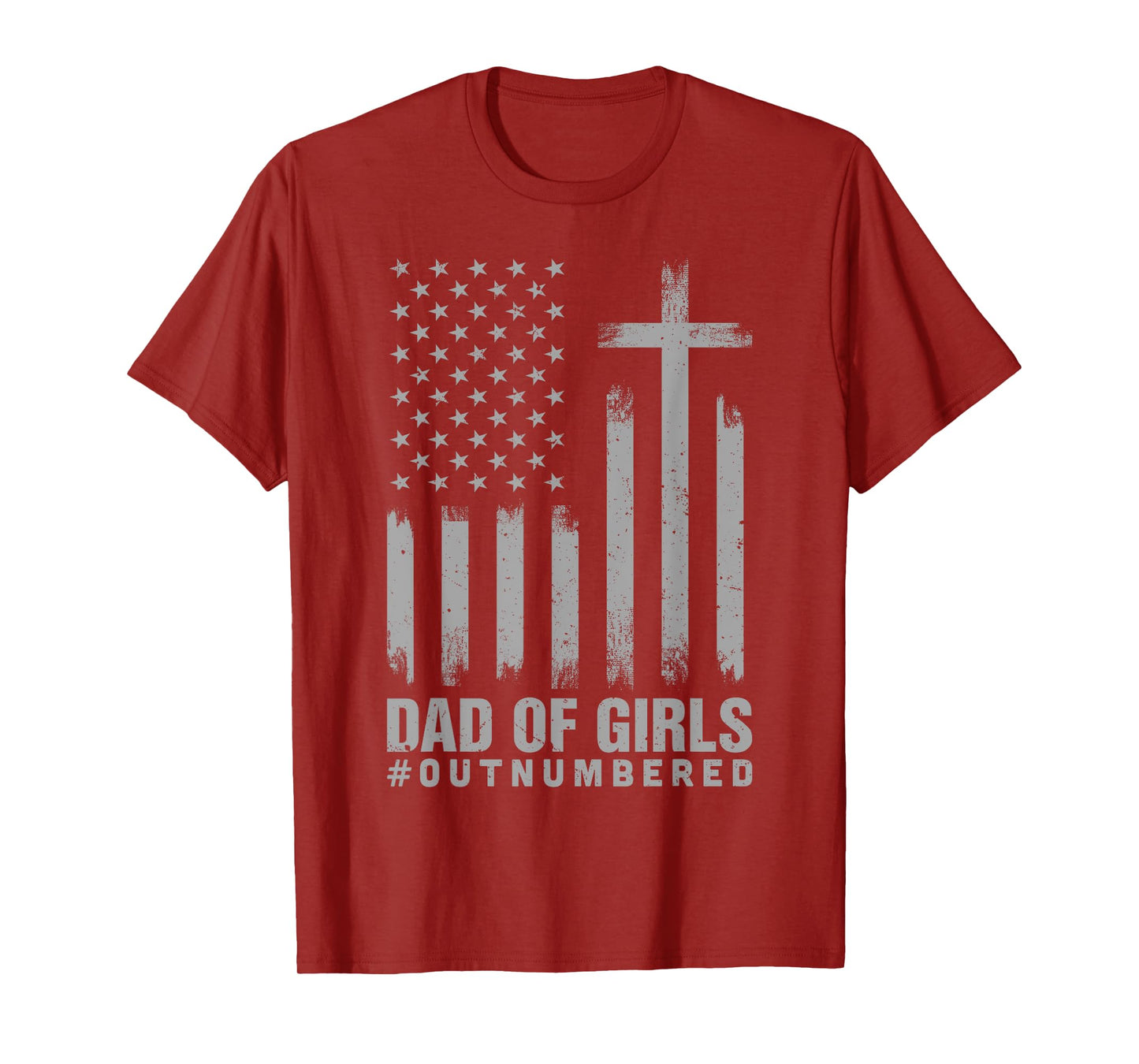 Vintage Christian Dad Fathers Day Dad of Girls Outnumbered T-Shirt