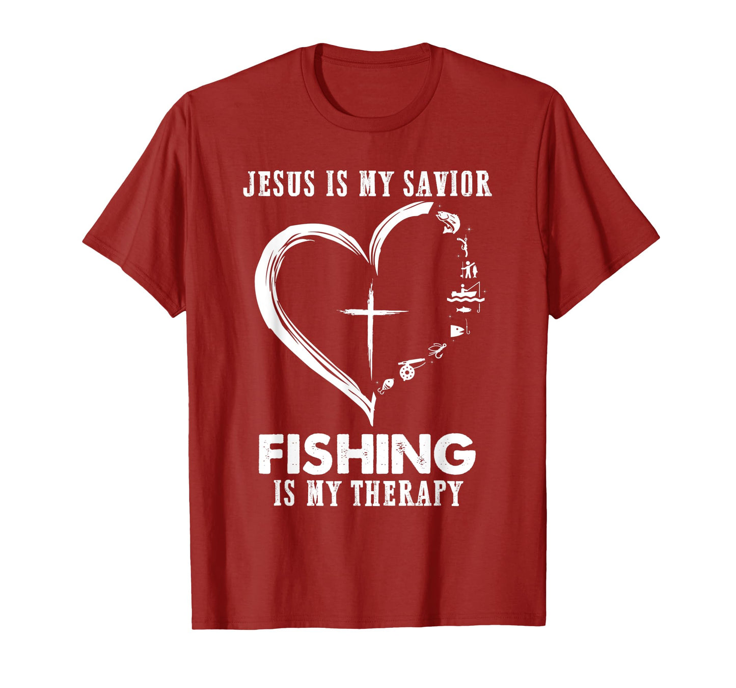 Jesus is my savior fishing is my therapy Funny Fisherman T-Shirt