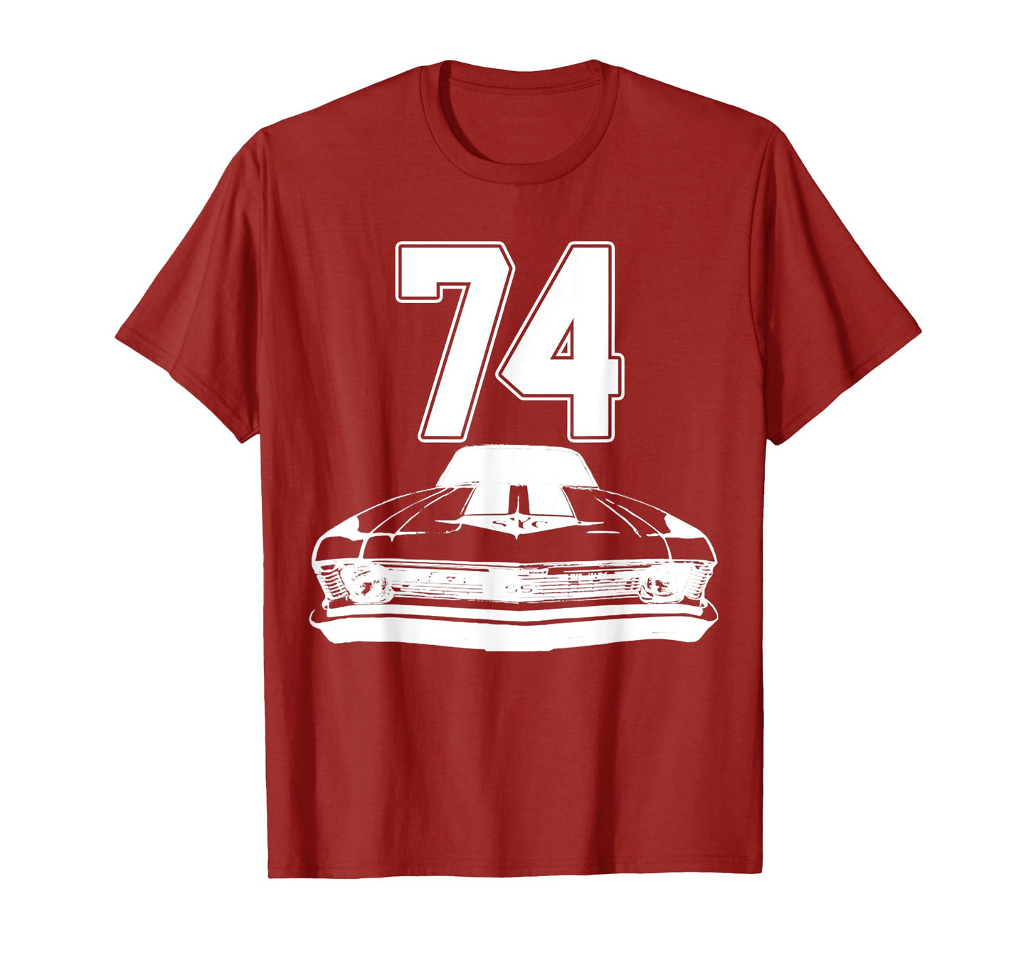 1974 74 Chevys Nova 2 Classic Car Old School Muscle Car T-Shirt