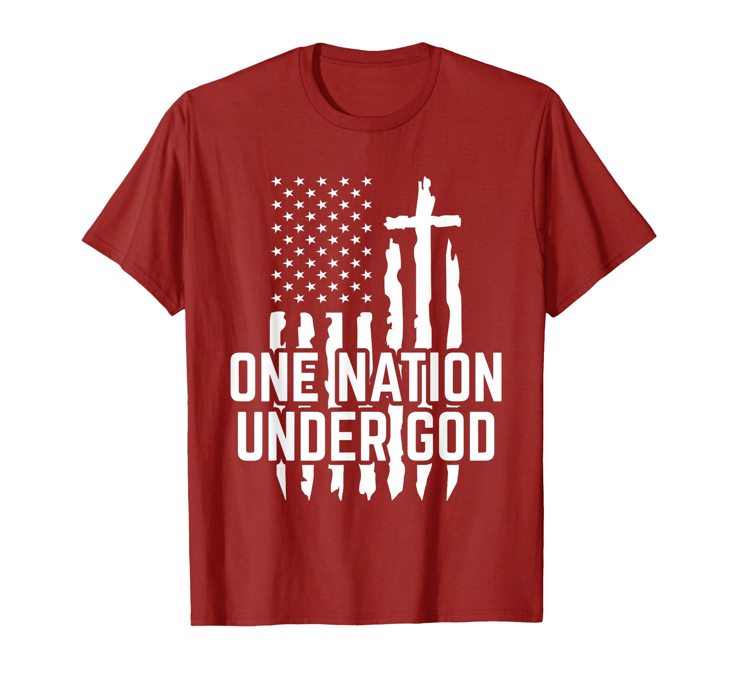 One Nation Under God Jesus Blessed American Flag T-Shirt
