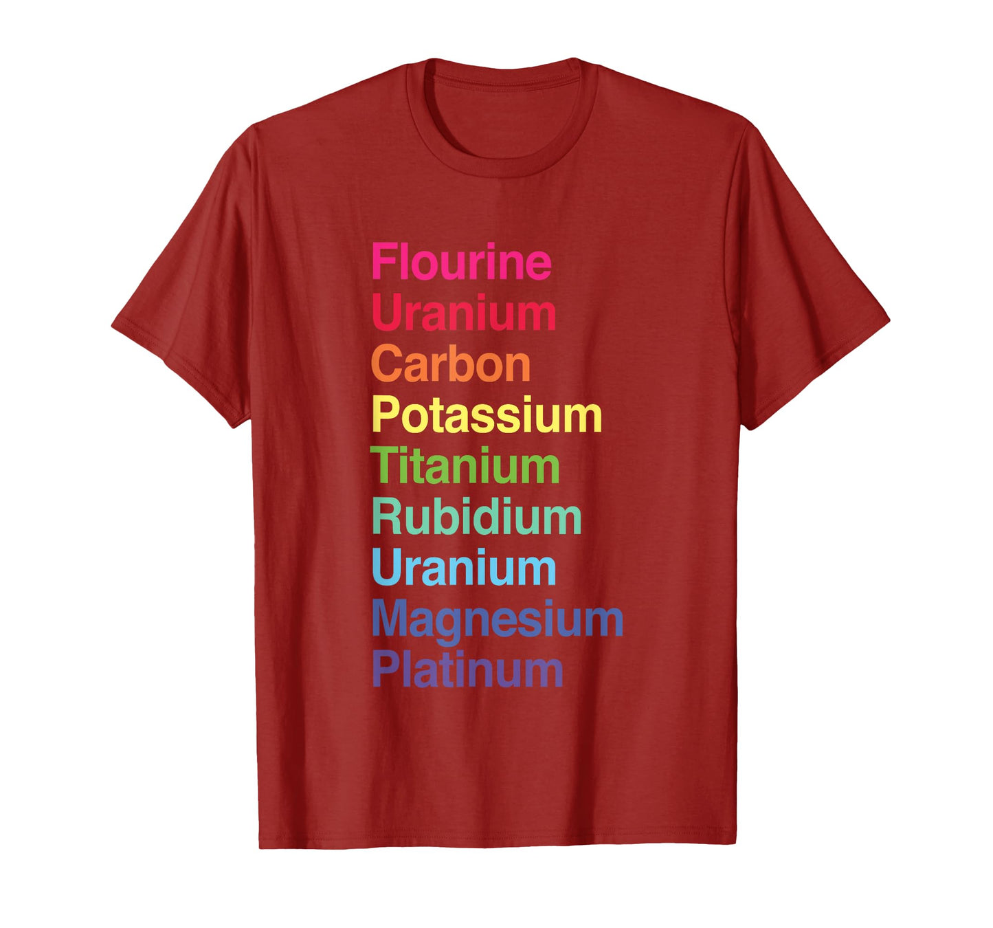 Flourine Uranium Carbon Potassium Titanium Rubidium Uranium T-Shirt