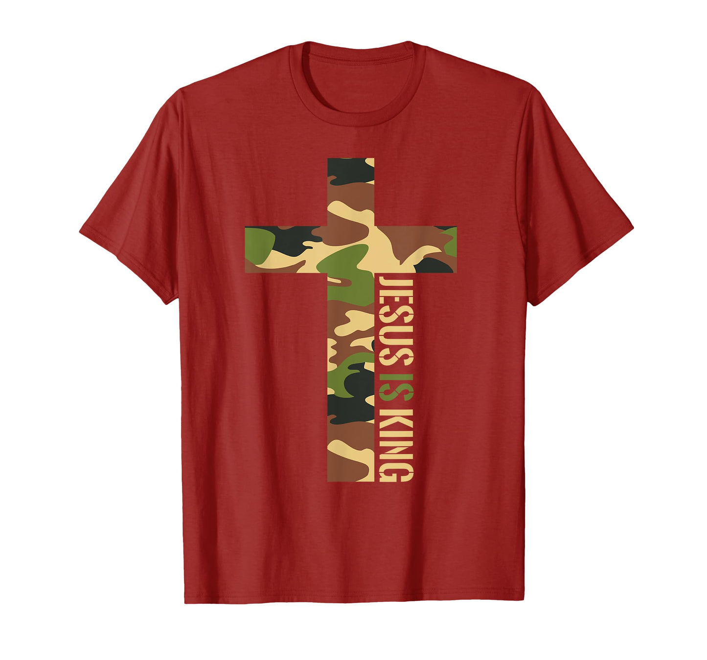 Jesus Is King Cross Christian Camo Camouflage Hunting God T-Shirt