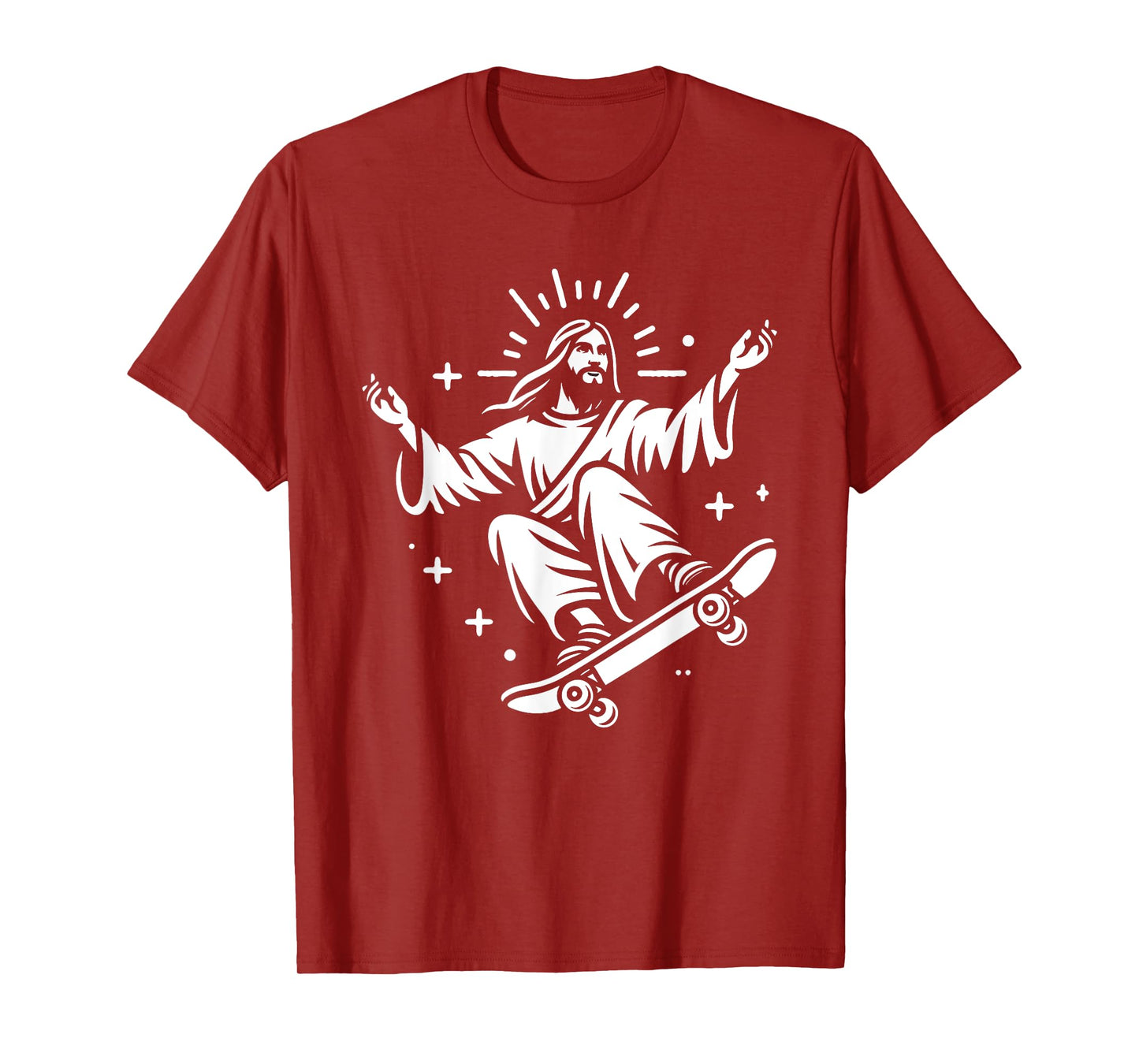 Jesus Riding Skateboard Funny Christian Skateboarding T-Shirt