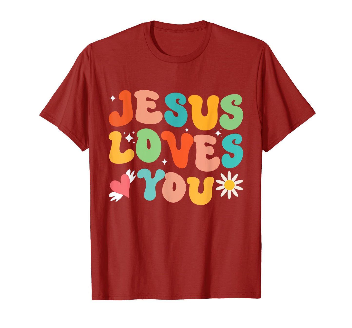 Jesus Loves You Groovy Style Christian Religious God T-Shirt