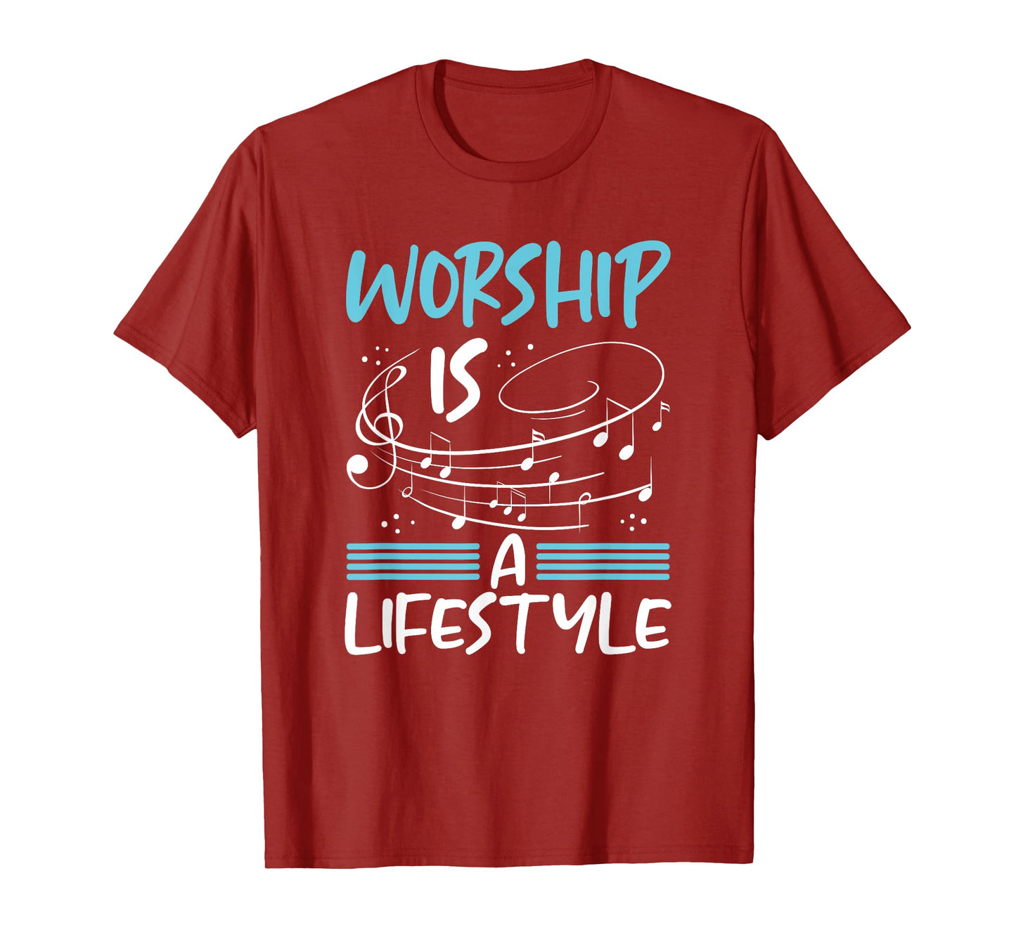 Christianity Worship is a Lifestyle Music Notes Christian T-Shirt