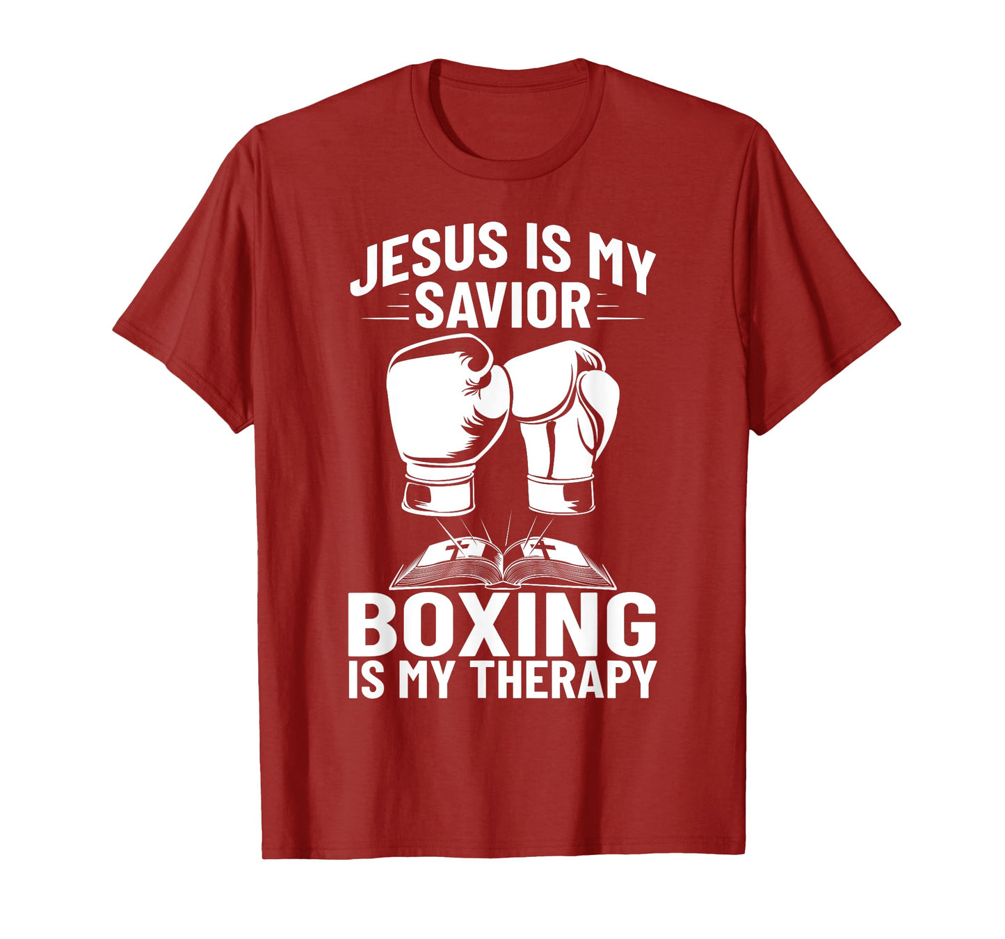 Jesus Is My Savior Boxing Is My Therapy Boxing Trainer T-Shirt
