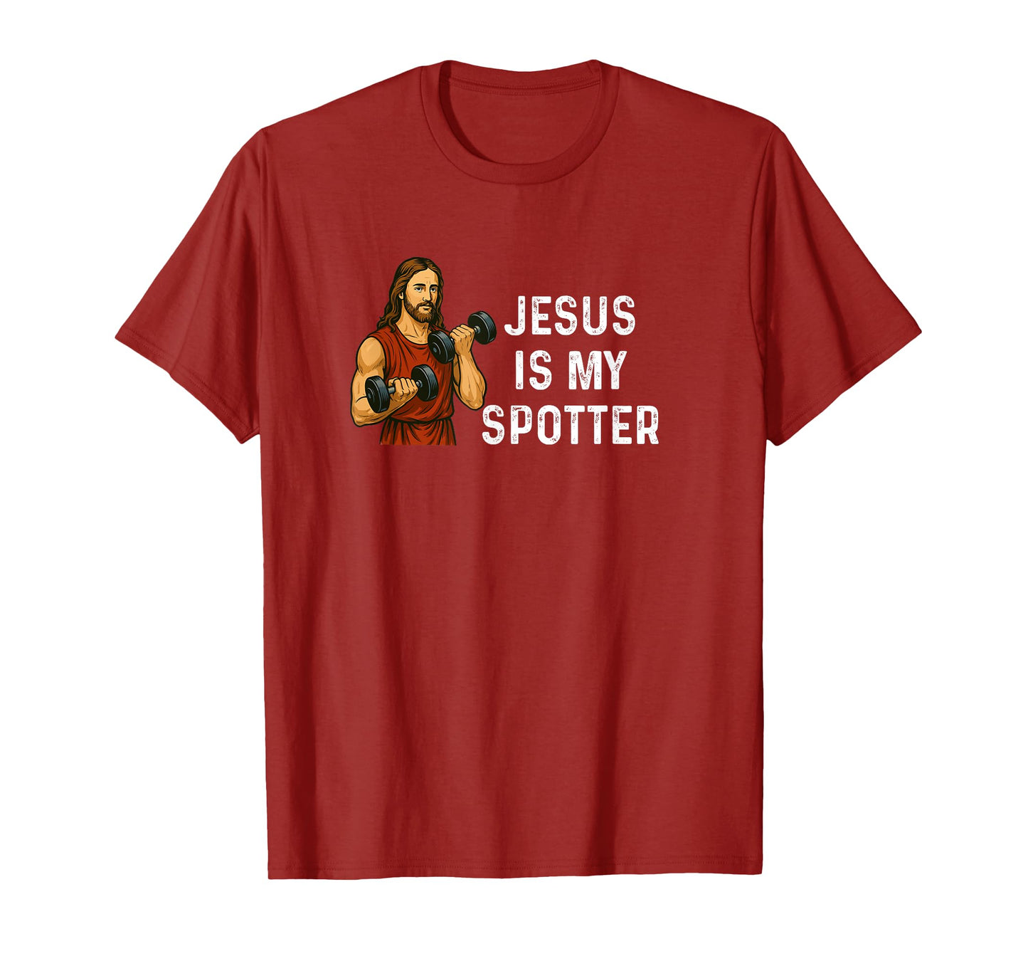 Jesus Is My Spotter Church God - Weight Lifting Fitness T-Shirt