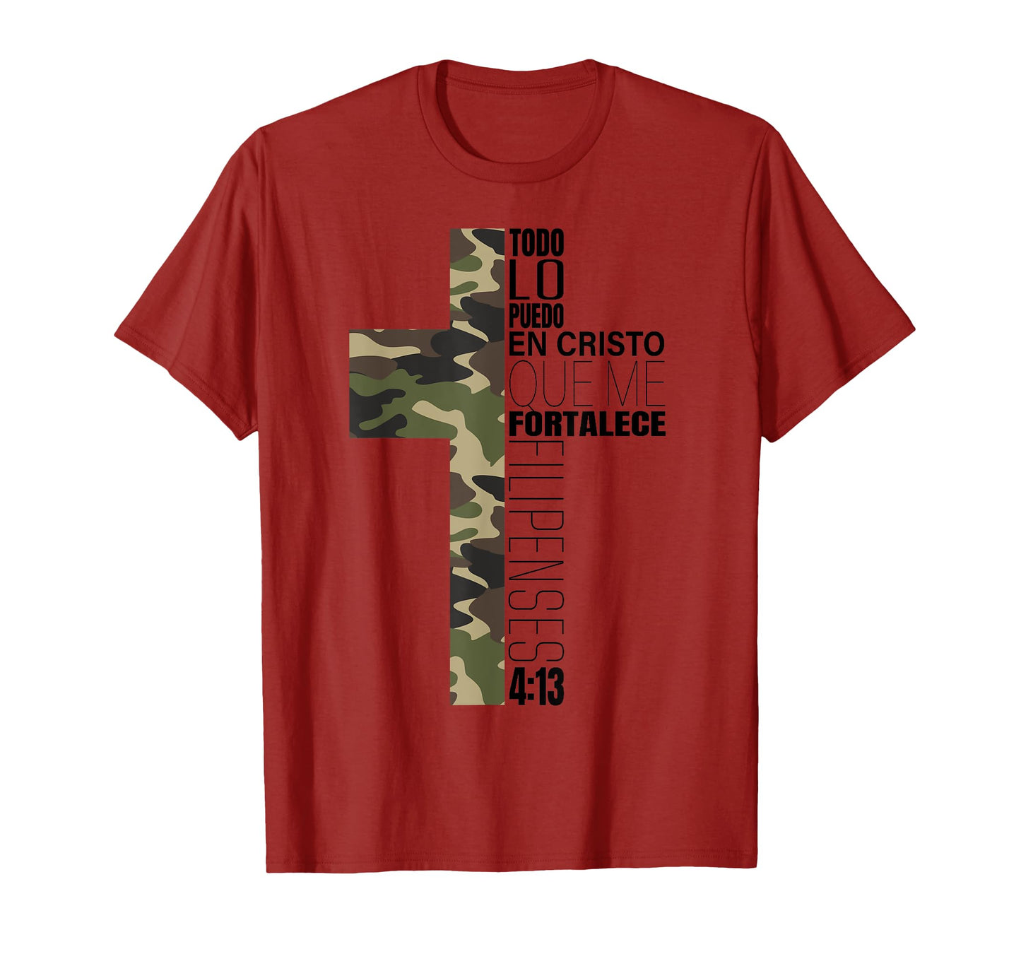 Camo Spanish Bible Verse Christian Cristo Cristiano Verso T-Shirt