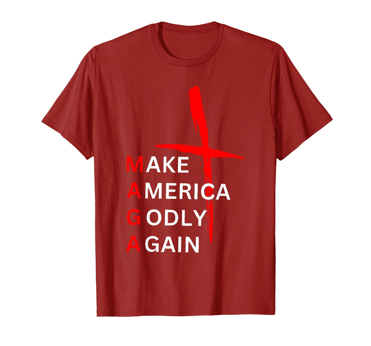 Vintage MAGA Make America Godly Again Patriotic Christian T-Shirt