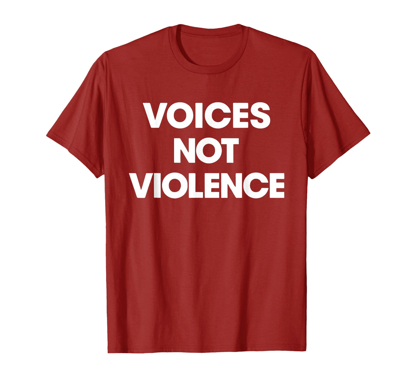 Voices Not Violence Peace Quote Design T-Shirt