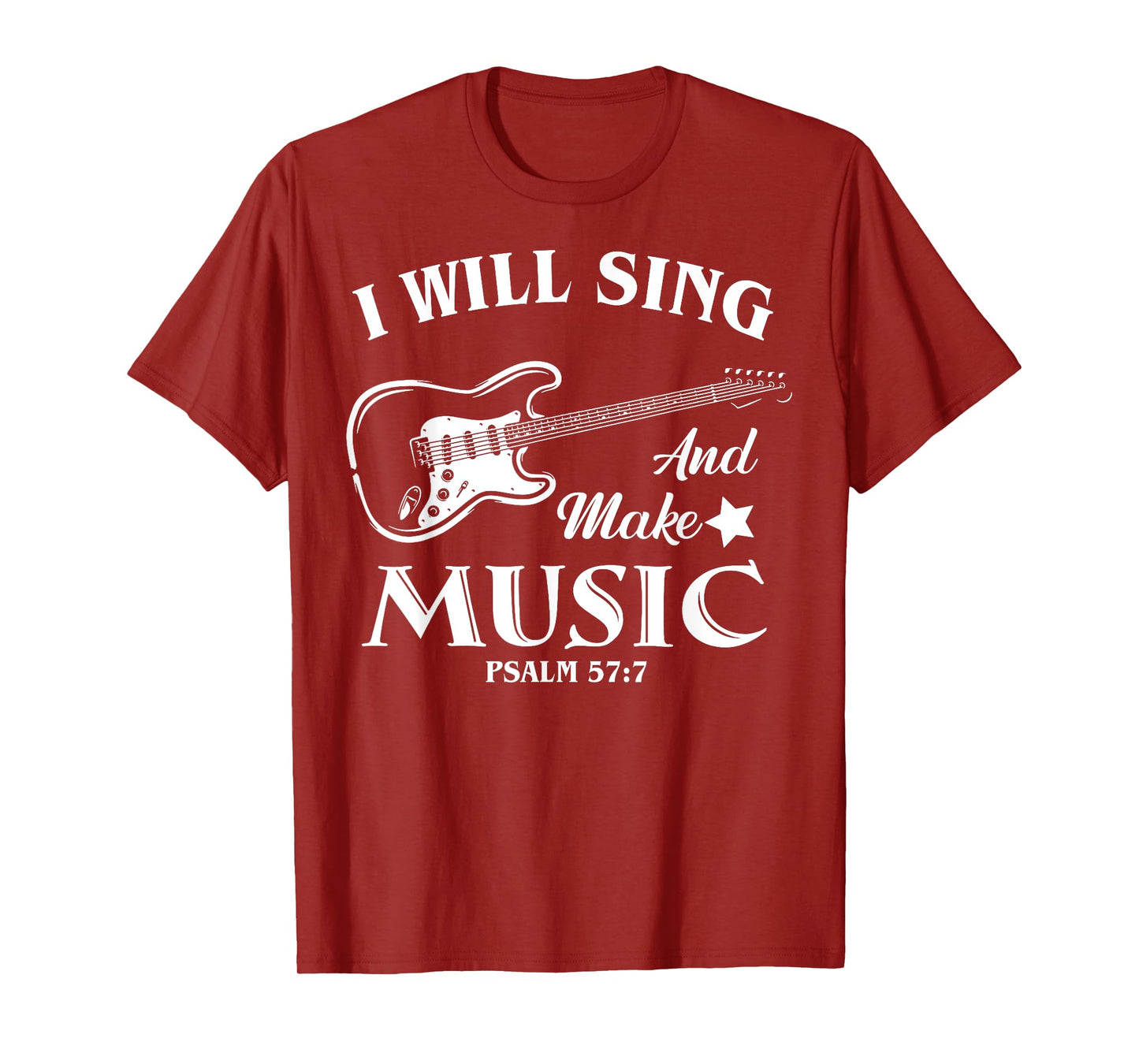 I Will Sing And Make Music, Christian Music Guitar Jesus T-Shirt