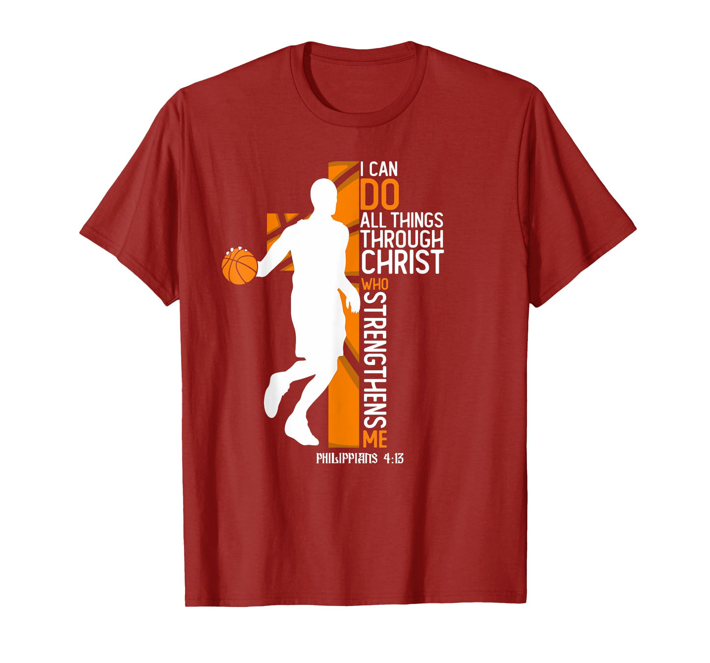 Christian Basketball Cross I Can Do All Things Through Jesus T-Shirt