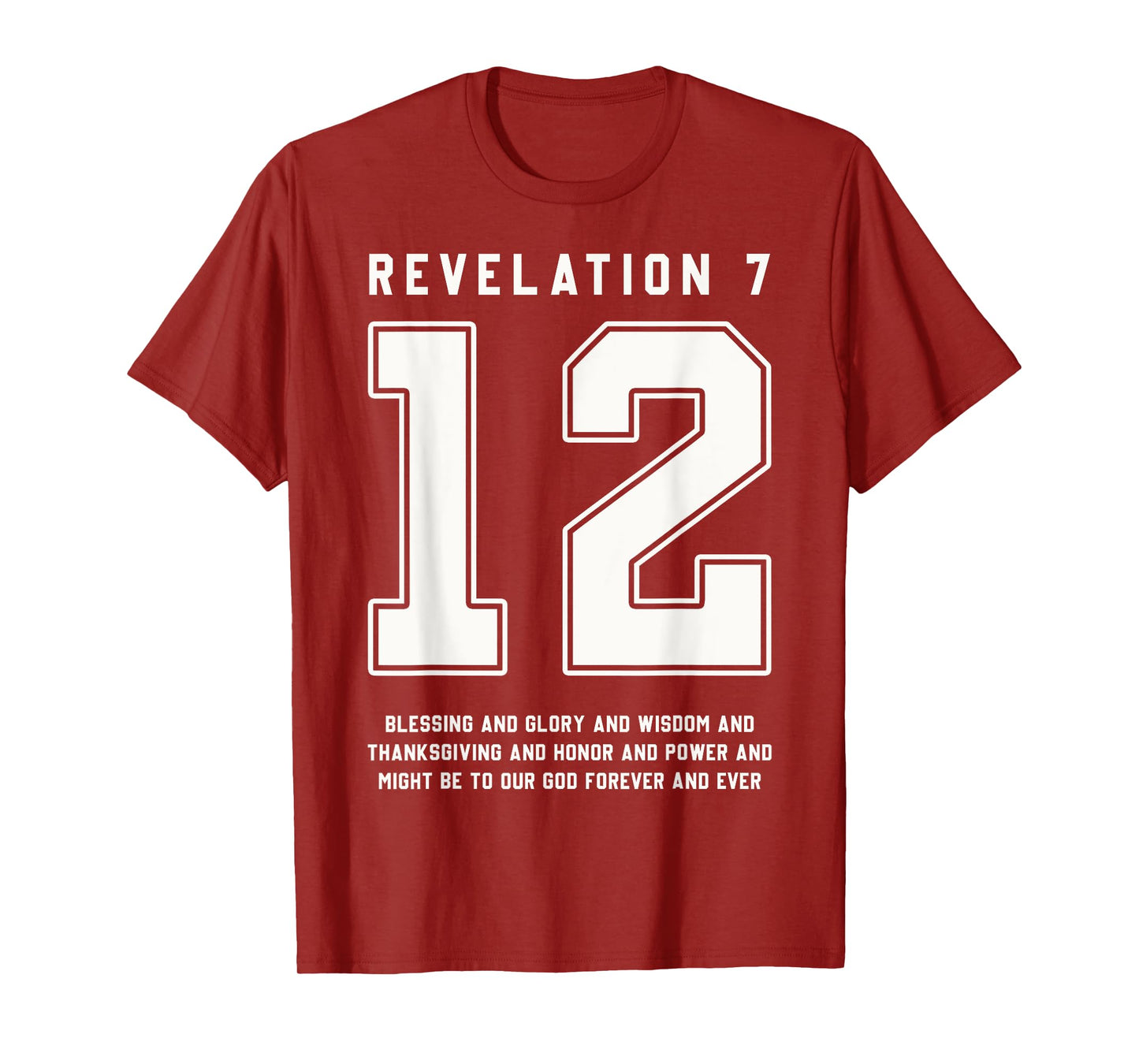 Revelation 7:12 Bible Verse Team Sports Jersey Christian T-Shirt