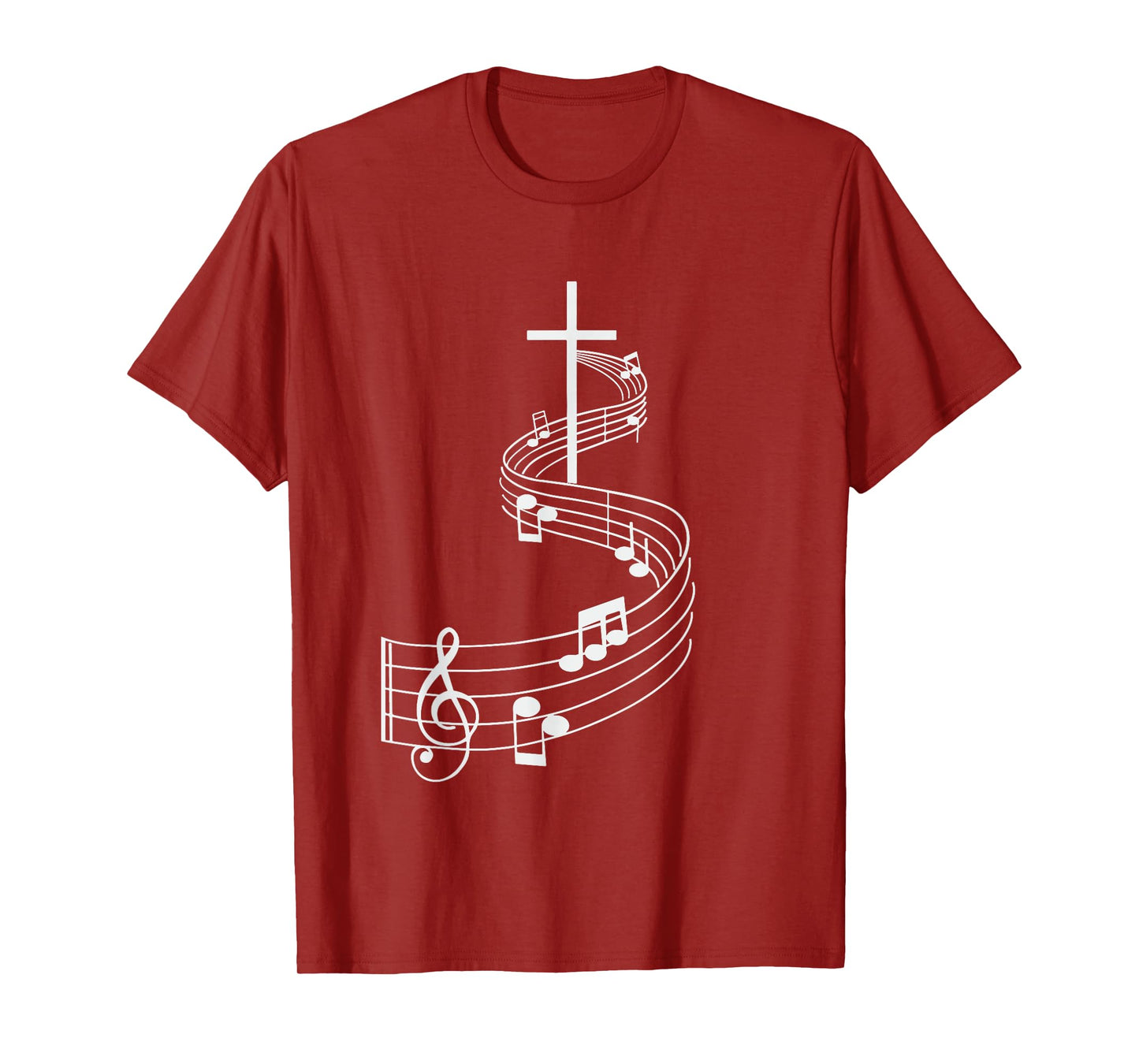 Cross with Treble Clef Musical Gifts Christian shirt T-Shirt