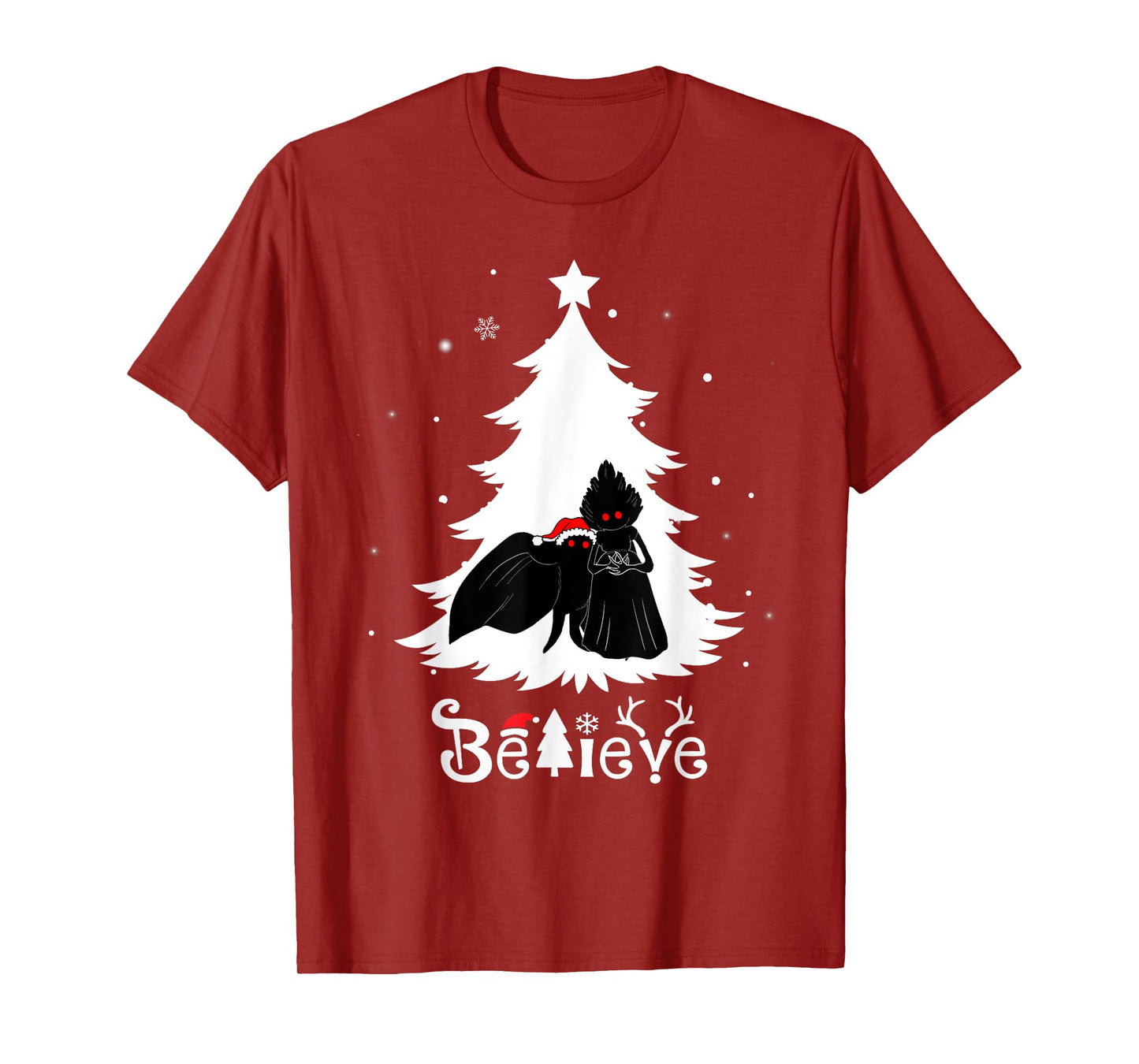 Mothman Flatwoods Monster Christmas Believe Funny Cryptid T-Shirt