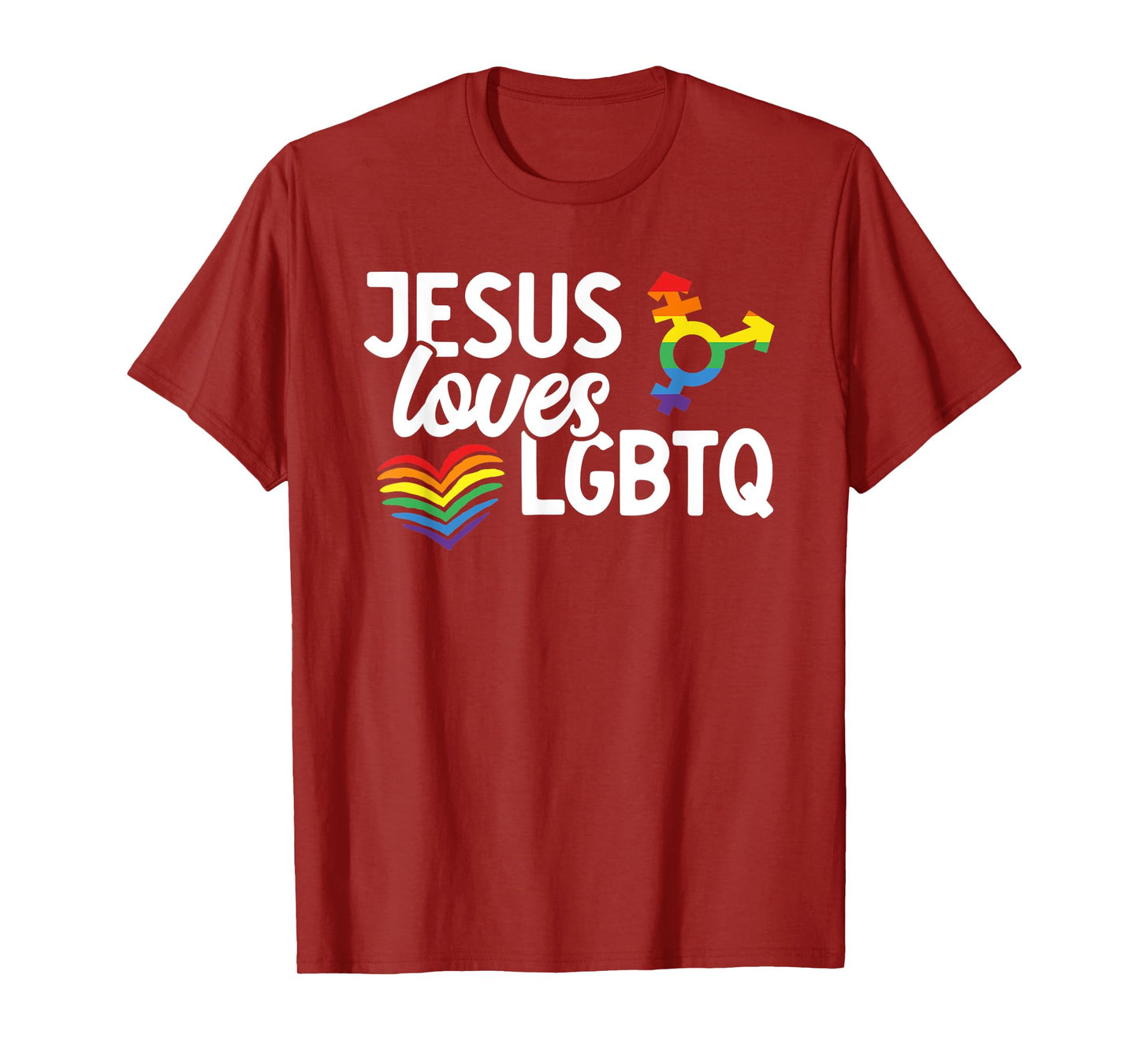 Jesus Loves LGBTQ Funny Queer Christian Gay Pride Lover T-Shirt