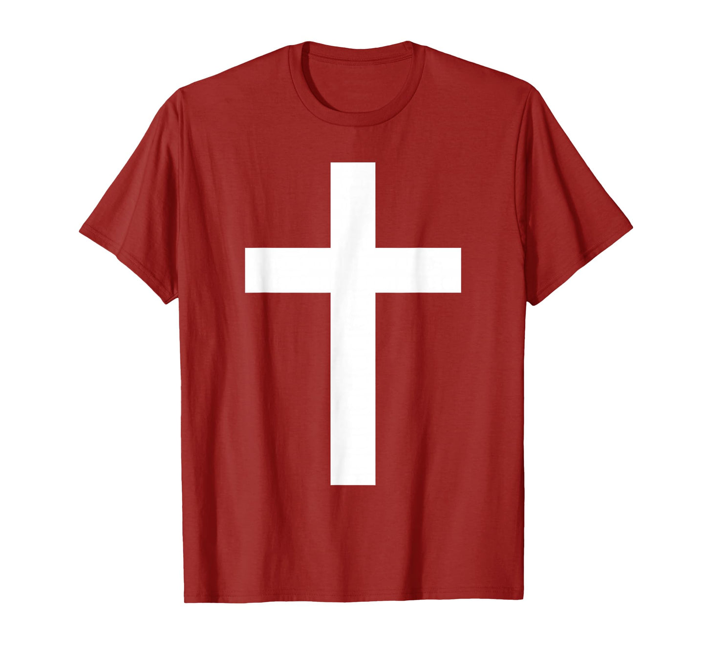 White Christian Jesus Cross Dark Red T-Shirt
