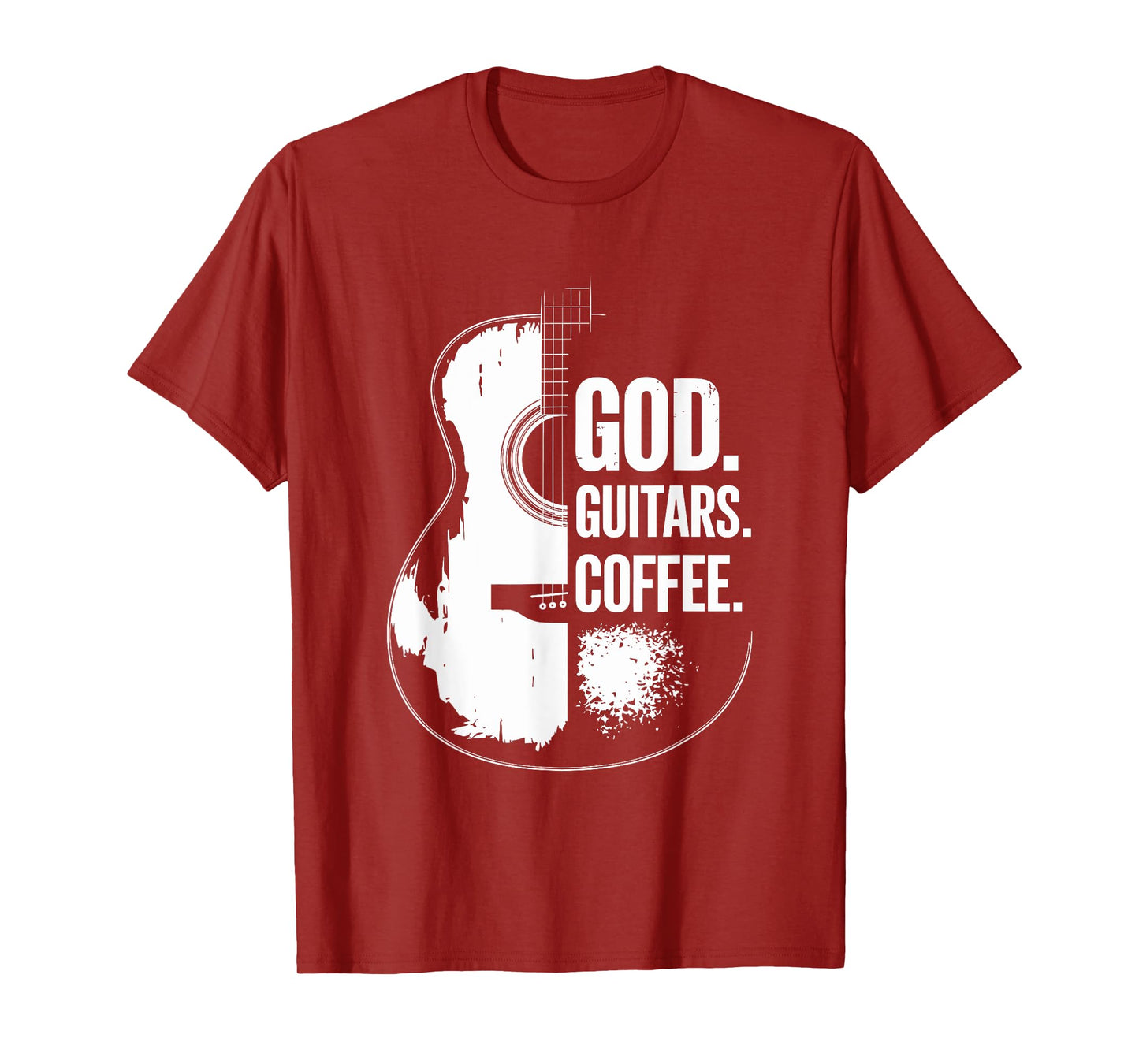 God Coffee Guitar, Christian Guitarist and Guitar Lover T-Shirt