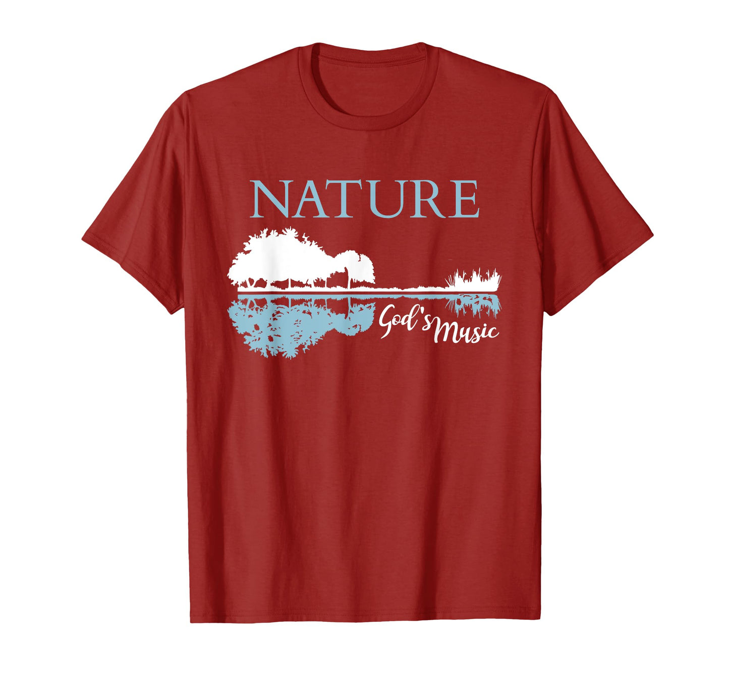 Nature God's Music Christian Outdoors Musician Guitar Lake T-Shirt