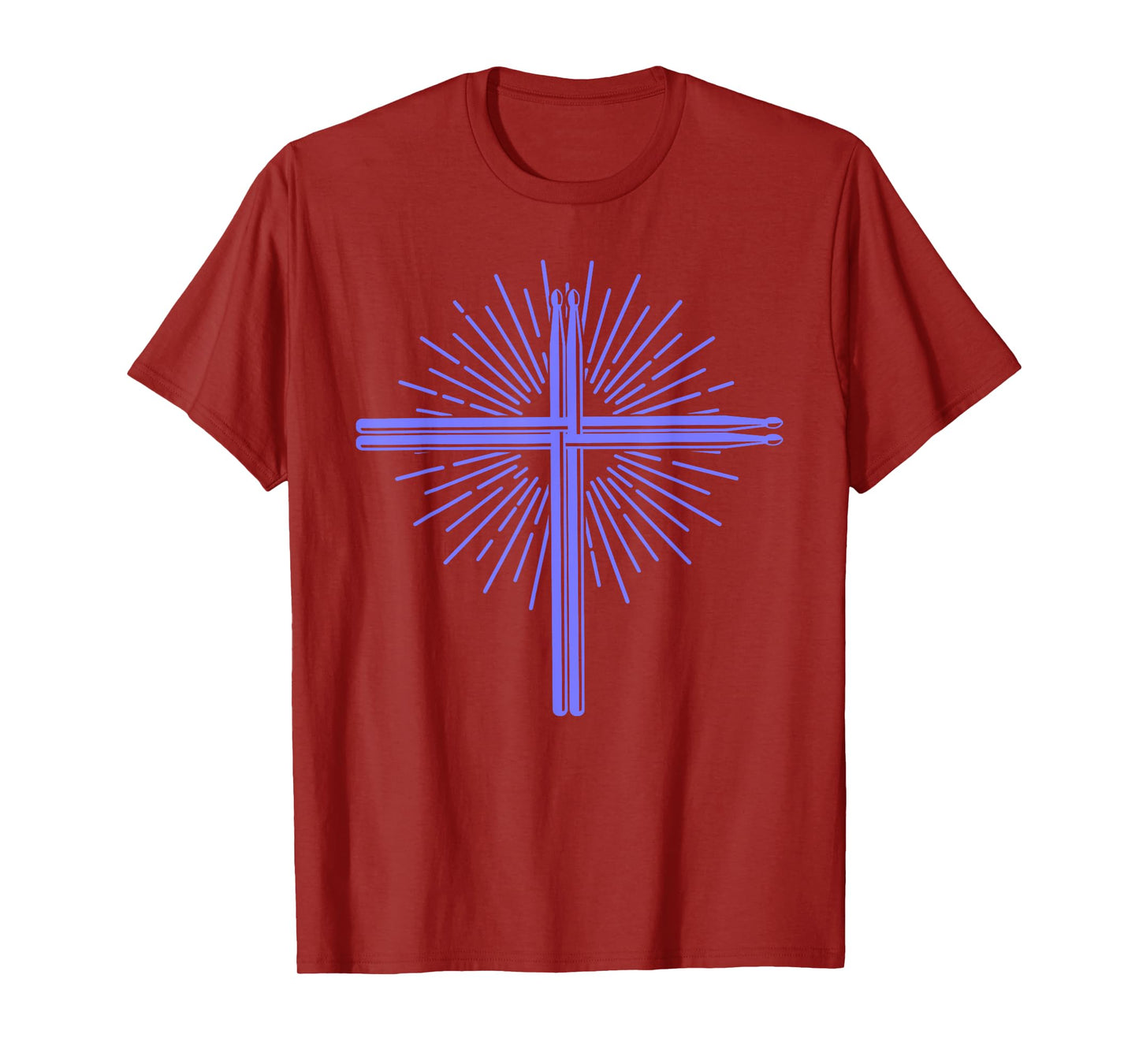 Cool Drumsticks Christian Cross Drummer Gift For Men Women T-Shirt