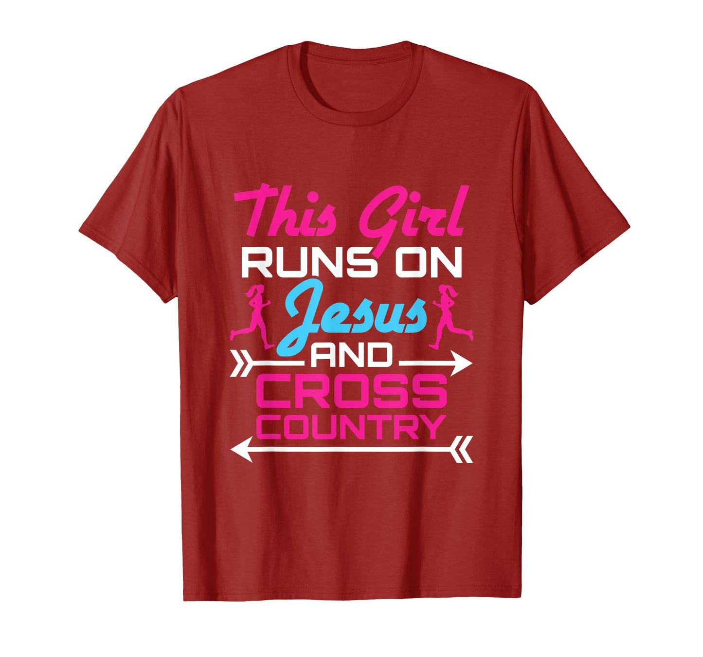 This Girl Runs on Jesus and Cross Country Cute Running XC T-Shirt