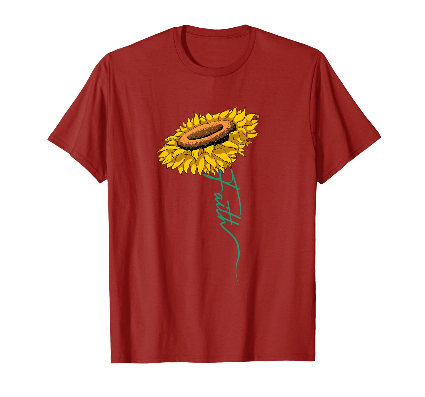 Sunflower Faith Blessed Jesus Sunflower Religious Christian T-Shirt