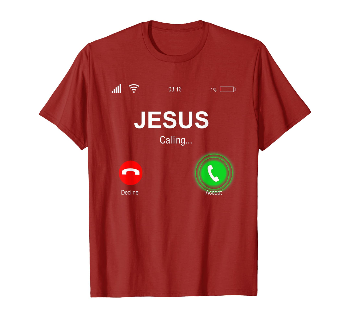 Christian Shirts | JESUS CALLING Funny Accept Decline Jesus T-Shirt