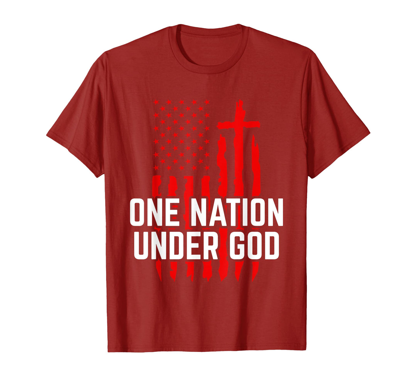One Nation Under God Jesus Blessed American Flag T-Shirt