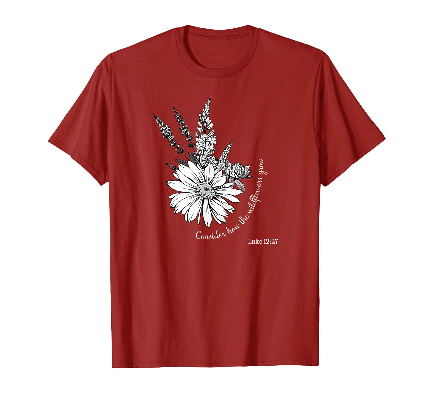 Women's Christian Botanical Flower Scripture T-Shirt