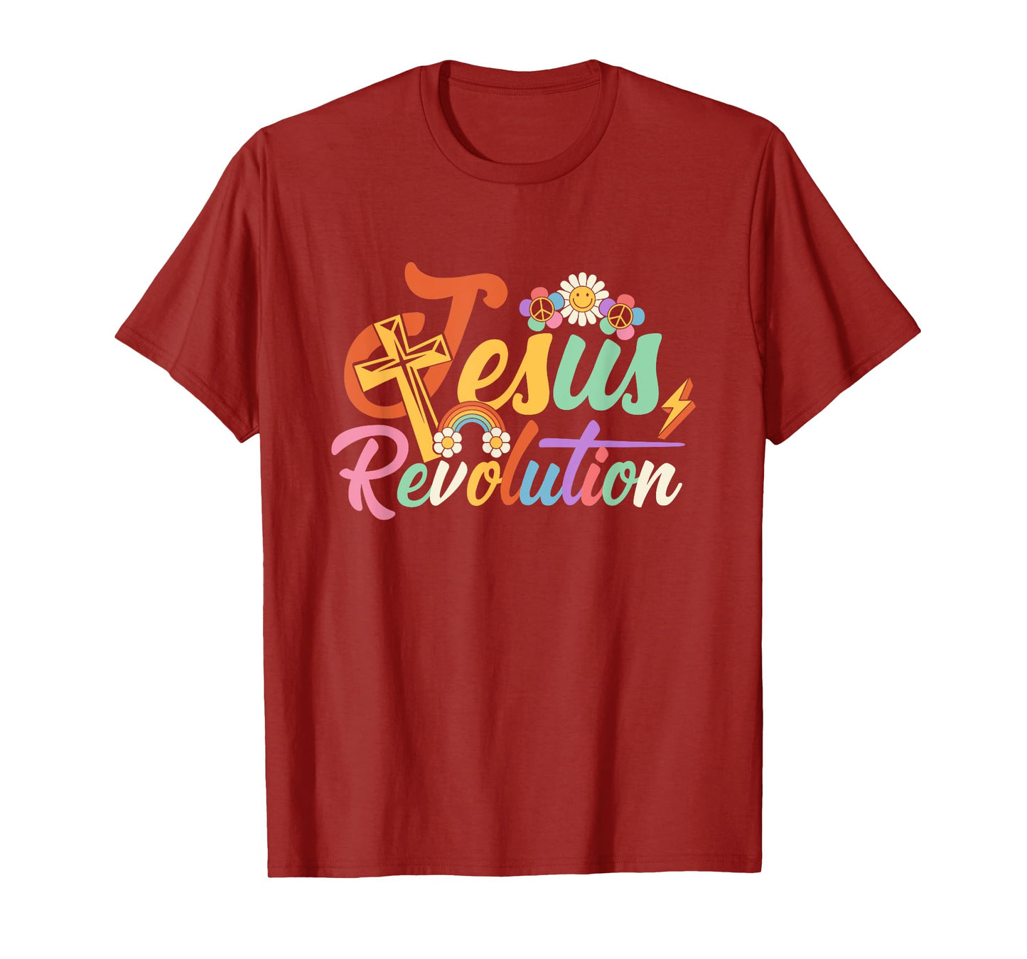 Jesus Revolution Groovy Flower Vintage Christian Faithcross T-Shirt