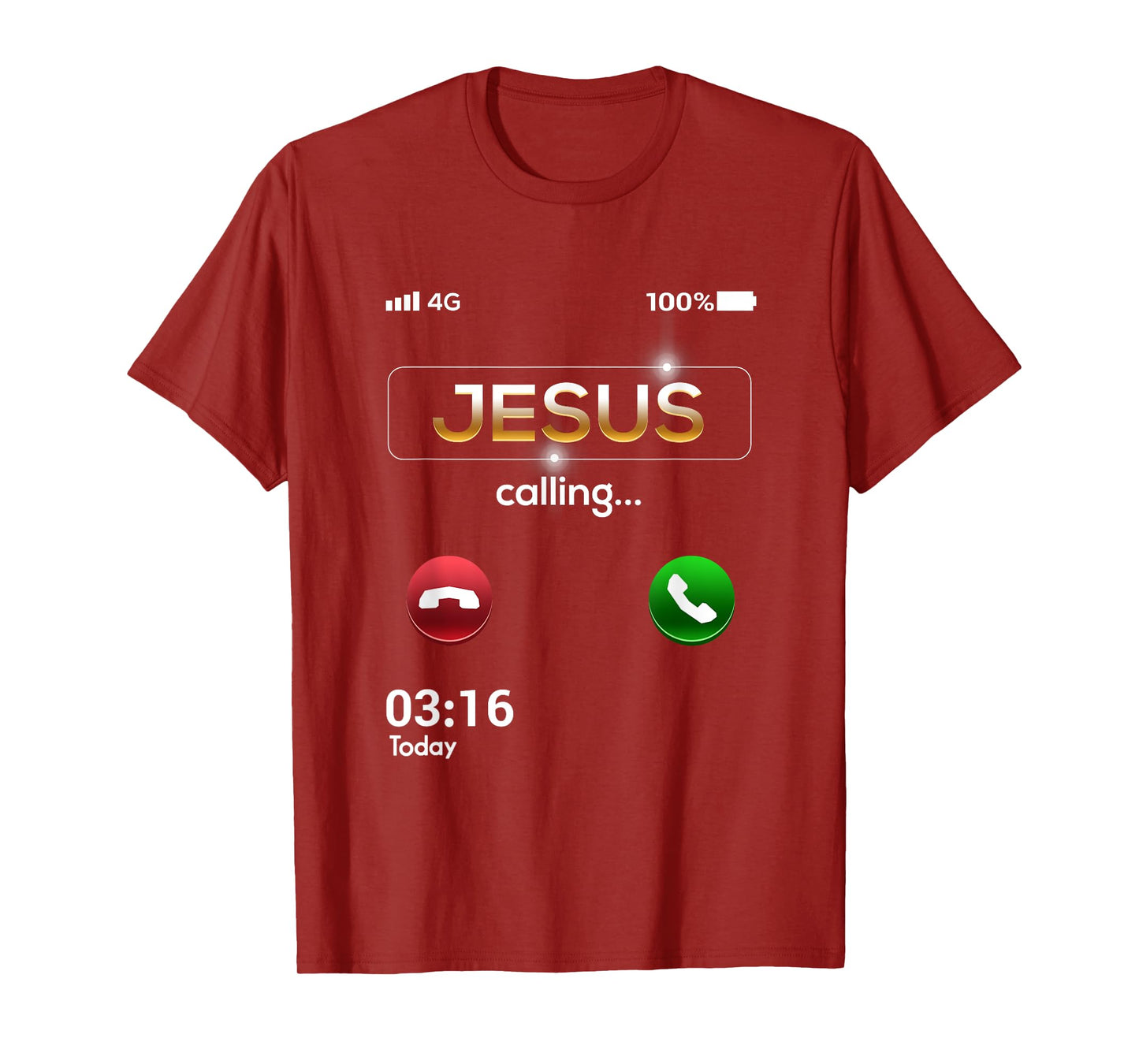 Jesus Is Calling Funny Cell Phone Call Jesus Christian T-Shirt