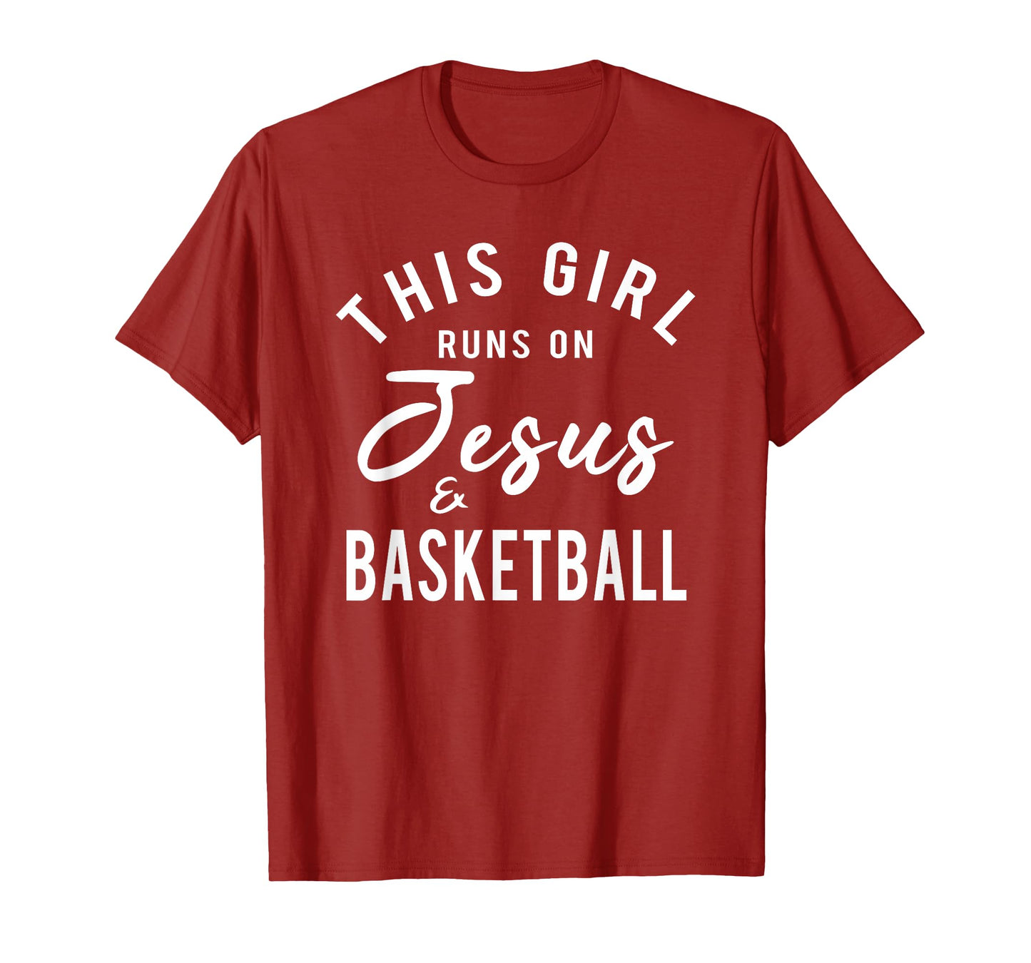 This Girl Runs On Jesus And Basketball Shirt Christian Team T-Shirt