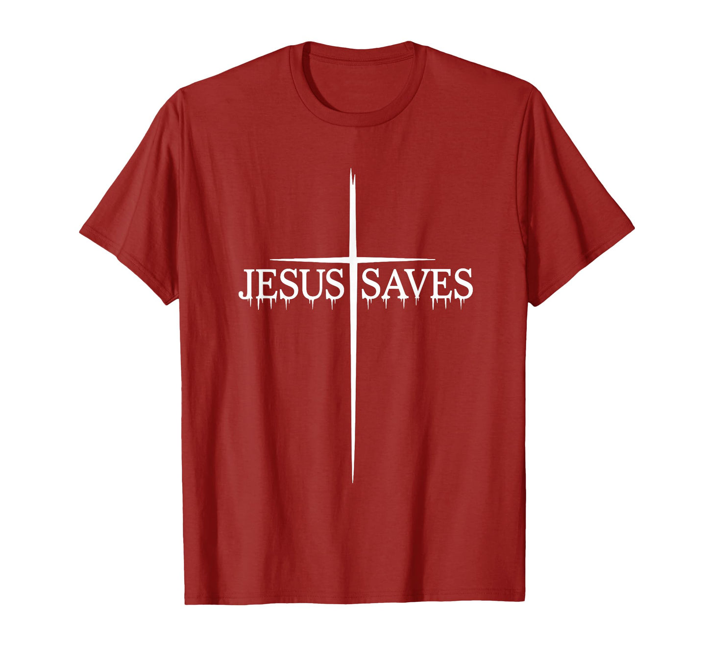 Jesus Saves Cross Graphic Scripture Inspired Wear Minimal T-Shirt