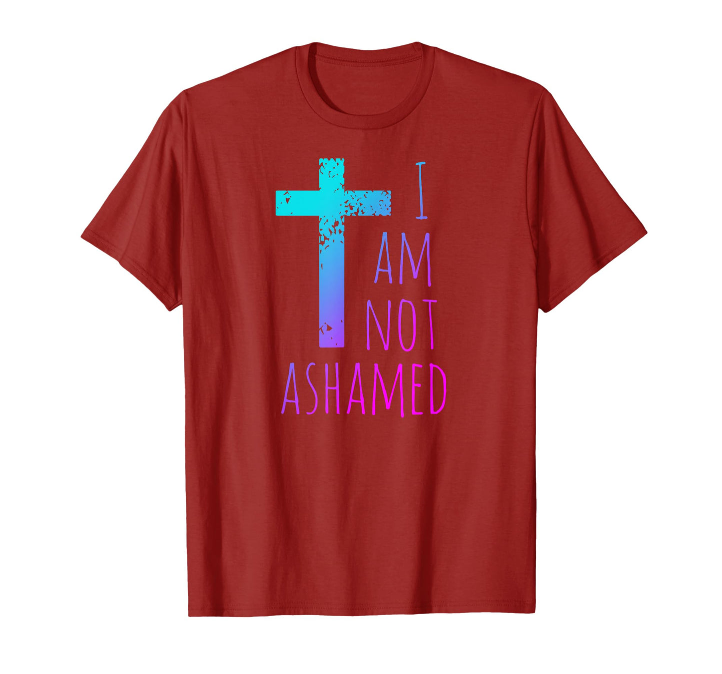 I am not ashamed - Big Red Cross - Gospel Christian Faith T-Shirt