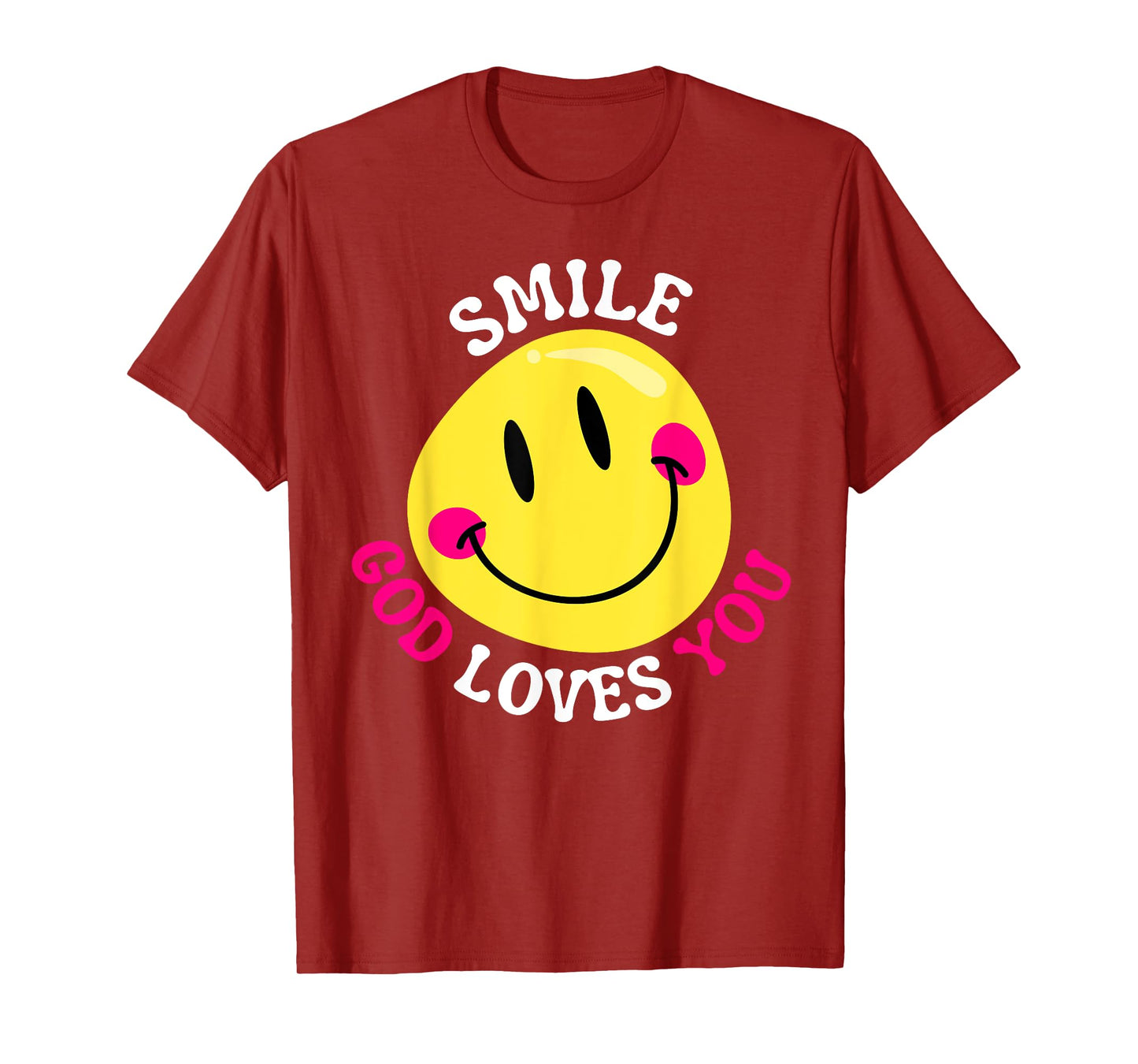 Smile God Loves You Happy Faith Love Jesus Christ VBS Cute T-Shirt