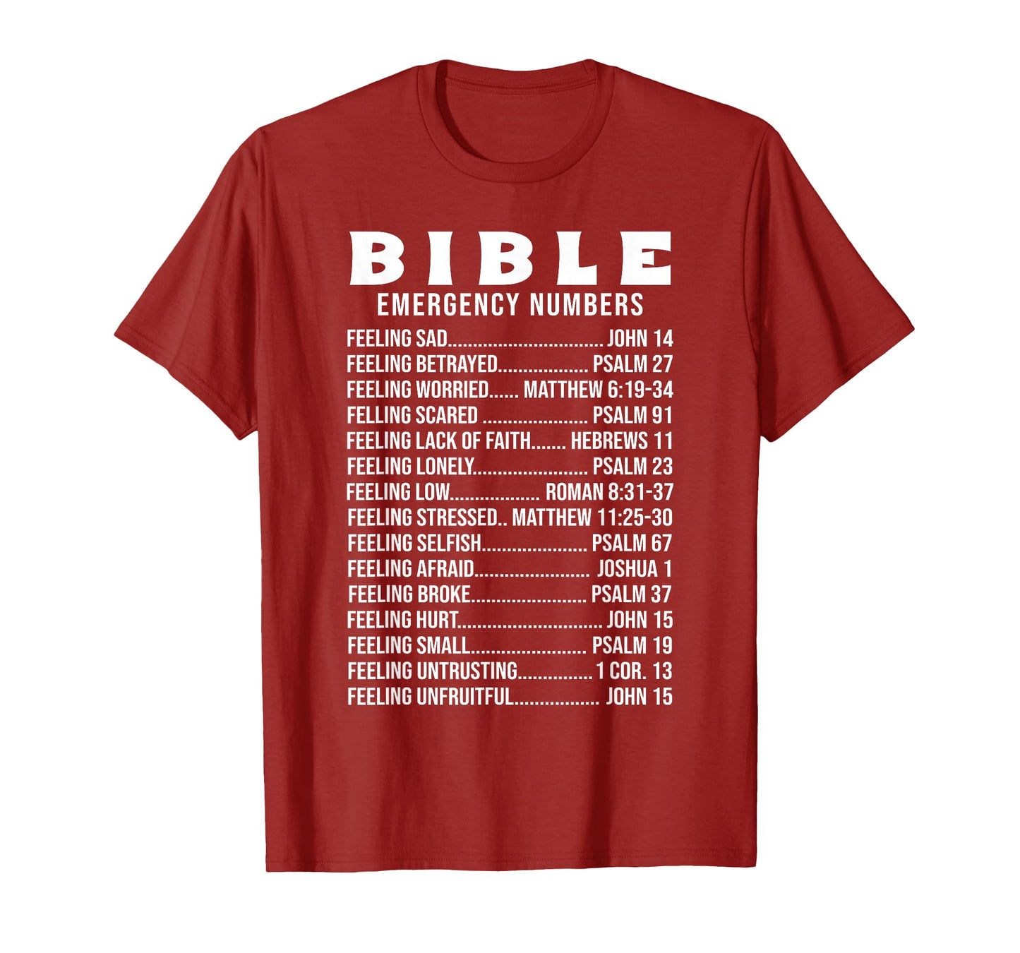 Bible Emergency Hotline Numbers T-Shirt