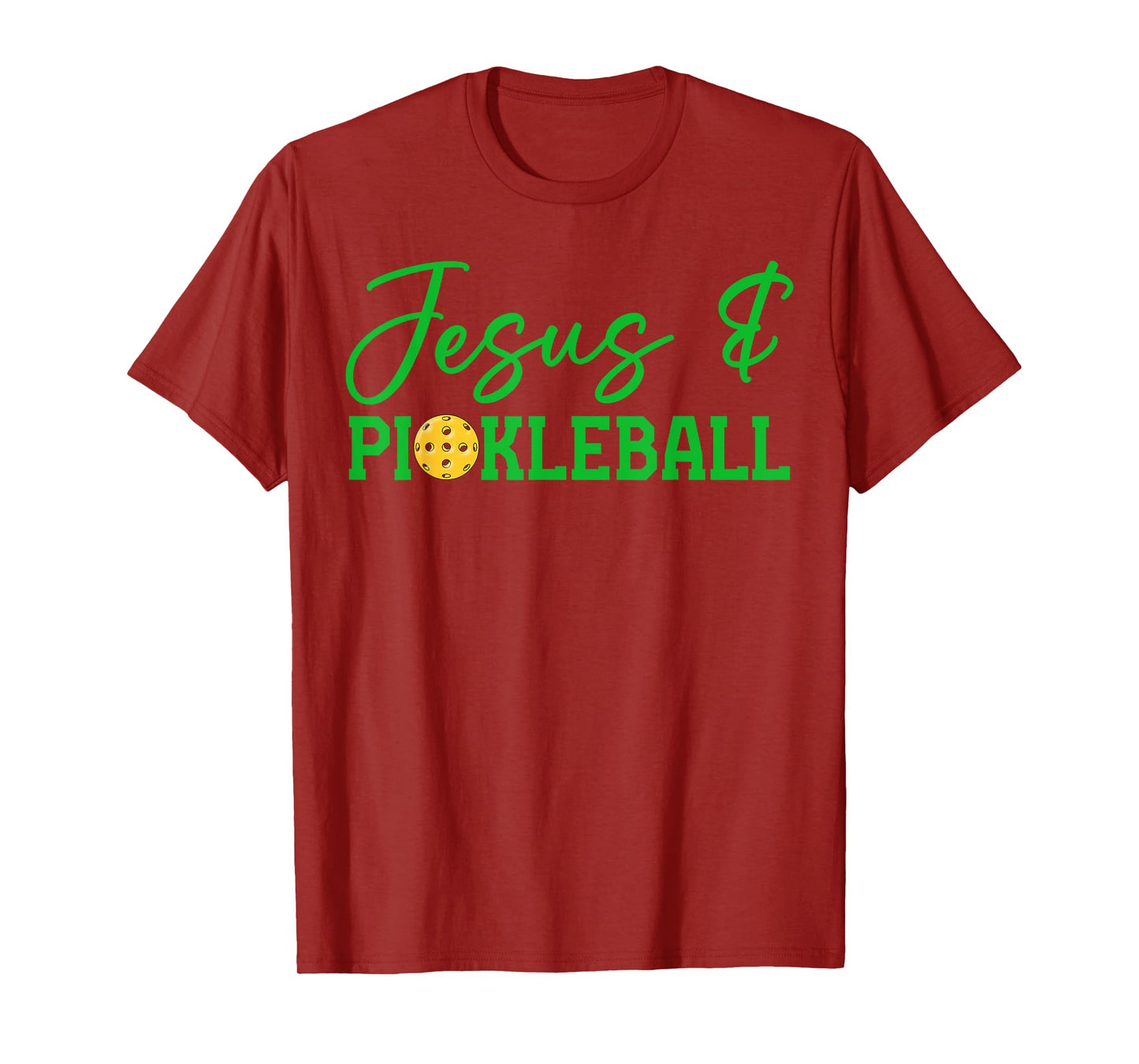 Jesus and Pickleball Funny Christian Pickleball Player Retro T-Shirt