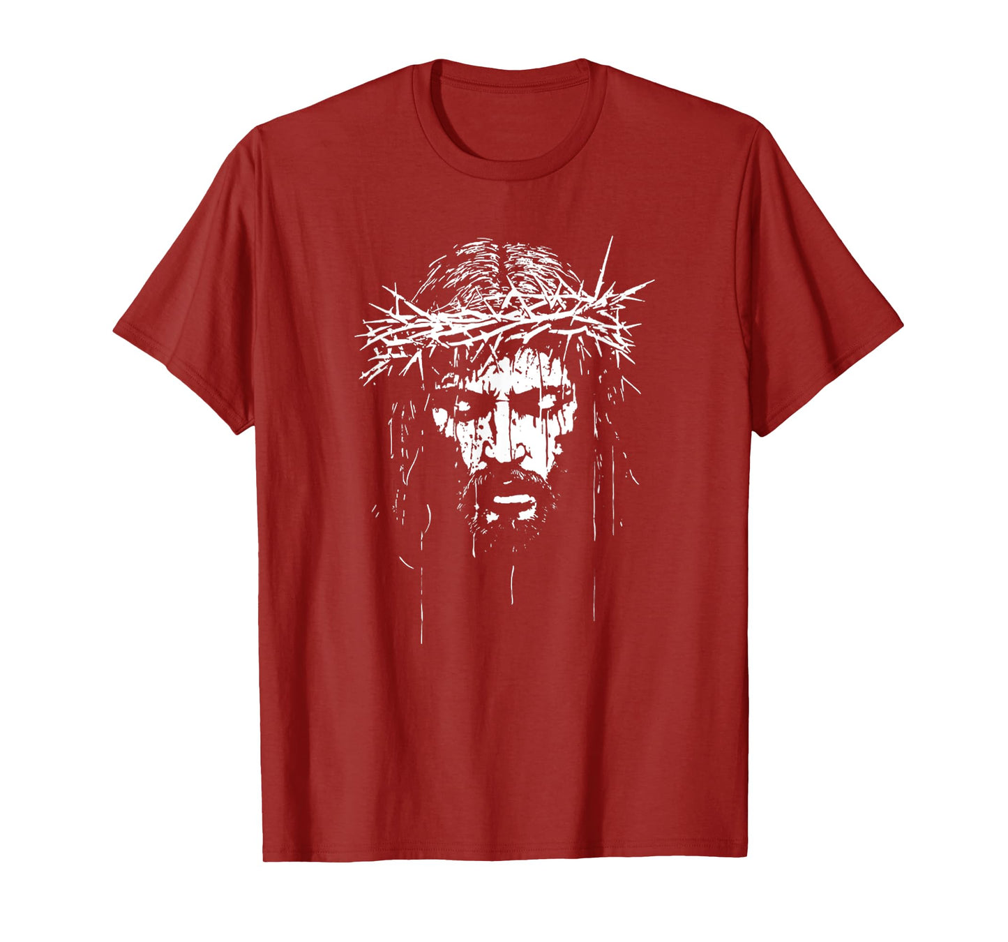 Vintage Face Of Jesus Christ Portrait With Crown Christian T-Shirt