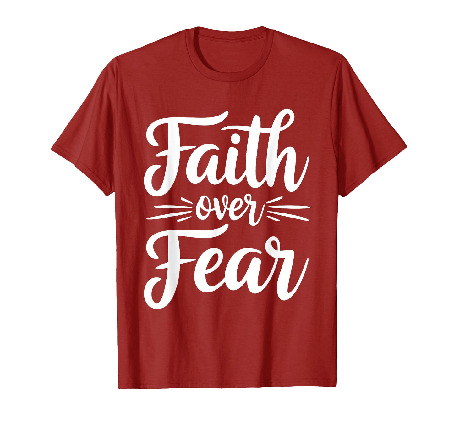 Faith Over Fear Christian Inspirational Graphic Unisex-Adult T-Shirt, Black, Small, Short Sleeve