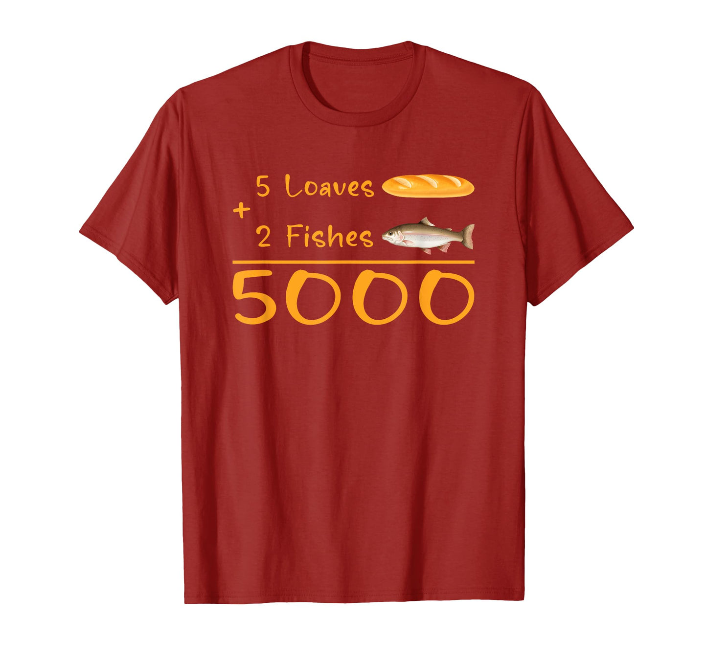 5 Loaves and 2 Fish Bible Verse Christian Men Women Kids T-Shirt