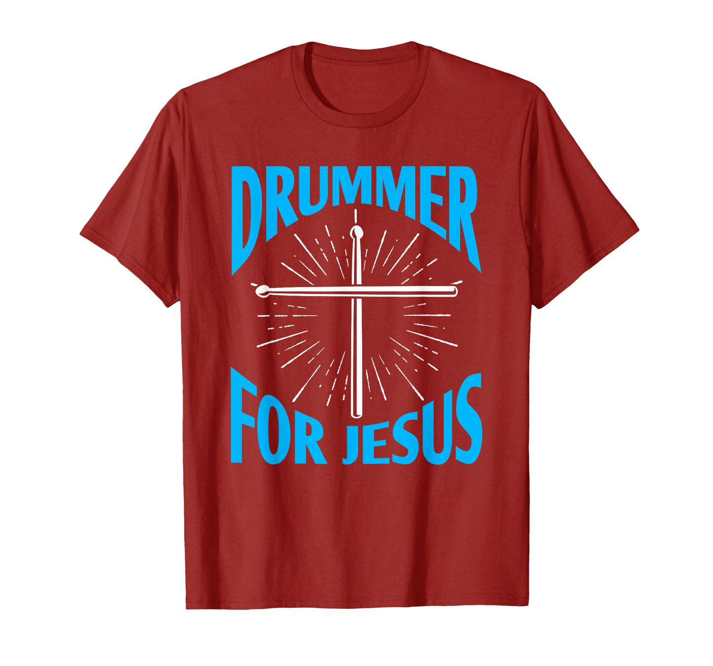 Christian Drummer for Jesus Drums Sticks Drumming Cross T-Shirt
