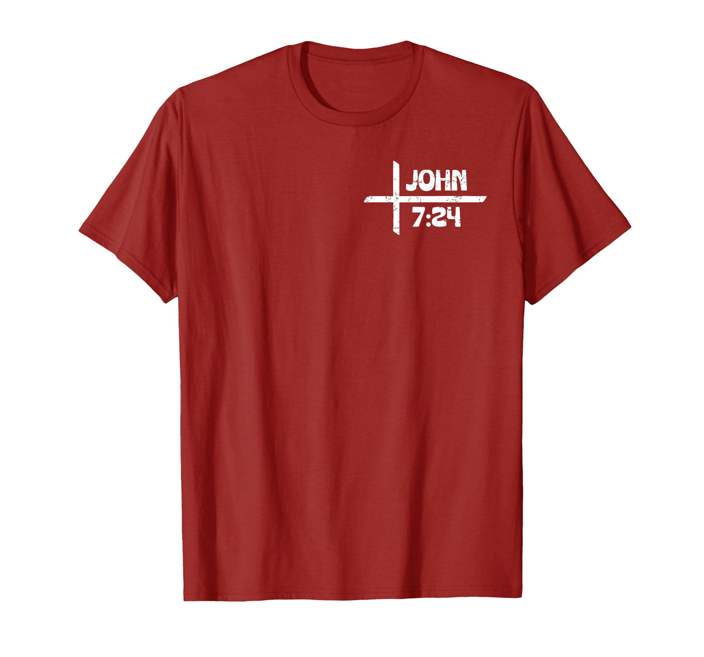 Retro Christian and Tattooed John 7:24 - Front and Back T-Shirt