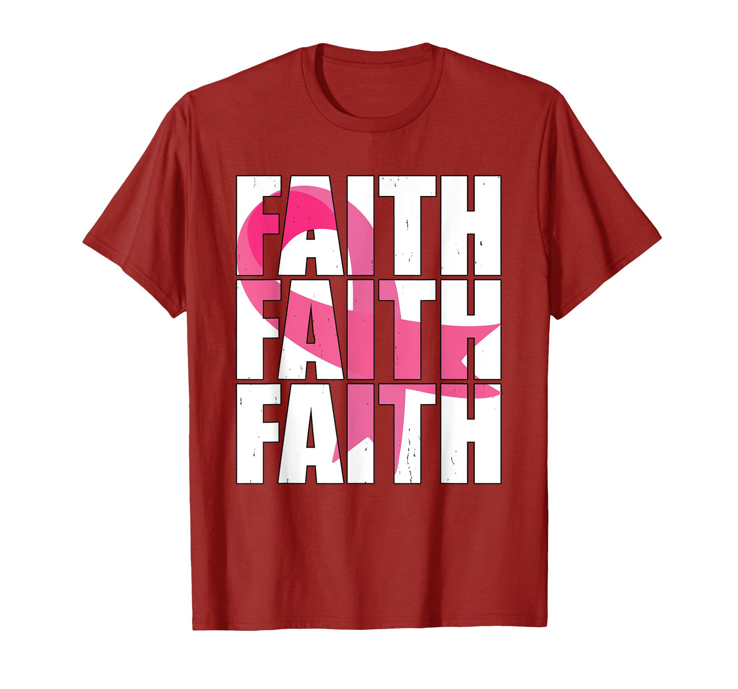Faith Hope Love Pink Ribbon Breast Cancer Survivor Support T-Shirt