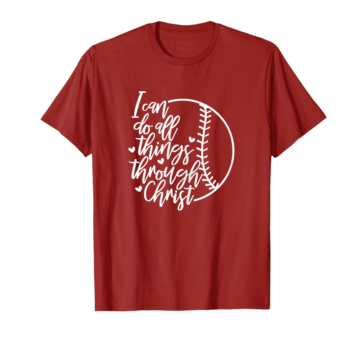 Softball I Can Do All Things Through Christ Christian T-Shirt