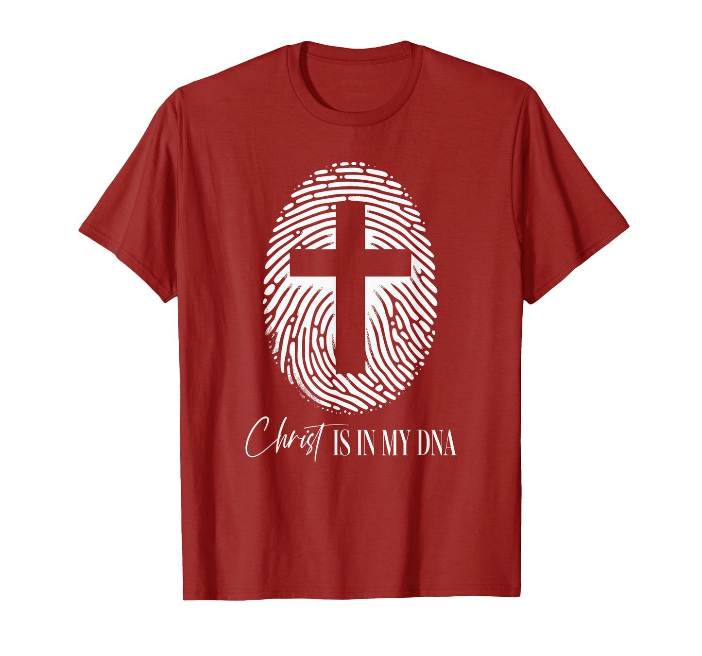Christ Is In My DNA Fingerprint Cute Christian Cross Faith T-Shirt