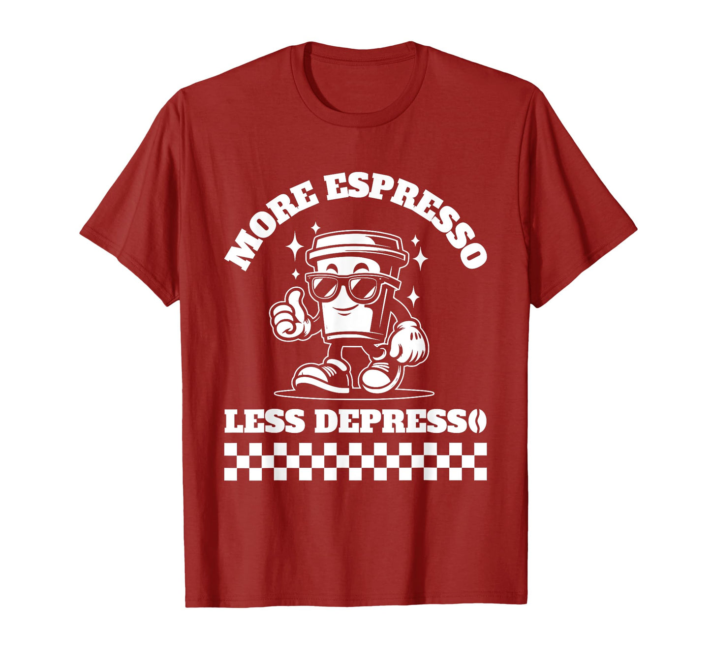 More Espresso Less Depresso Funny Coffee Lover Tee T-Shirt