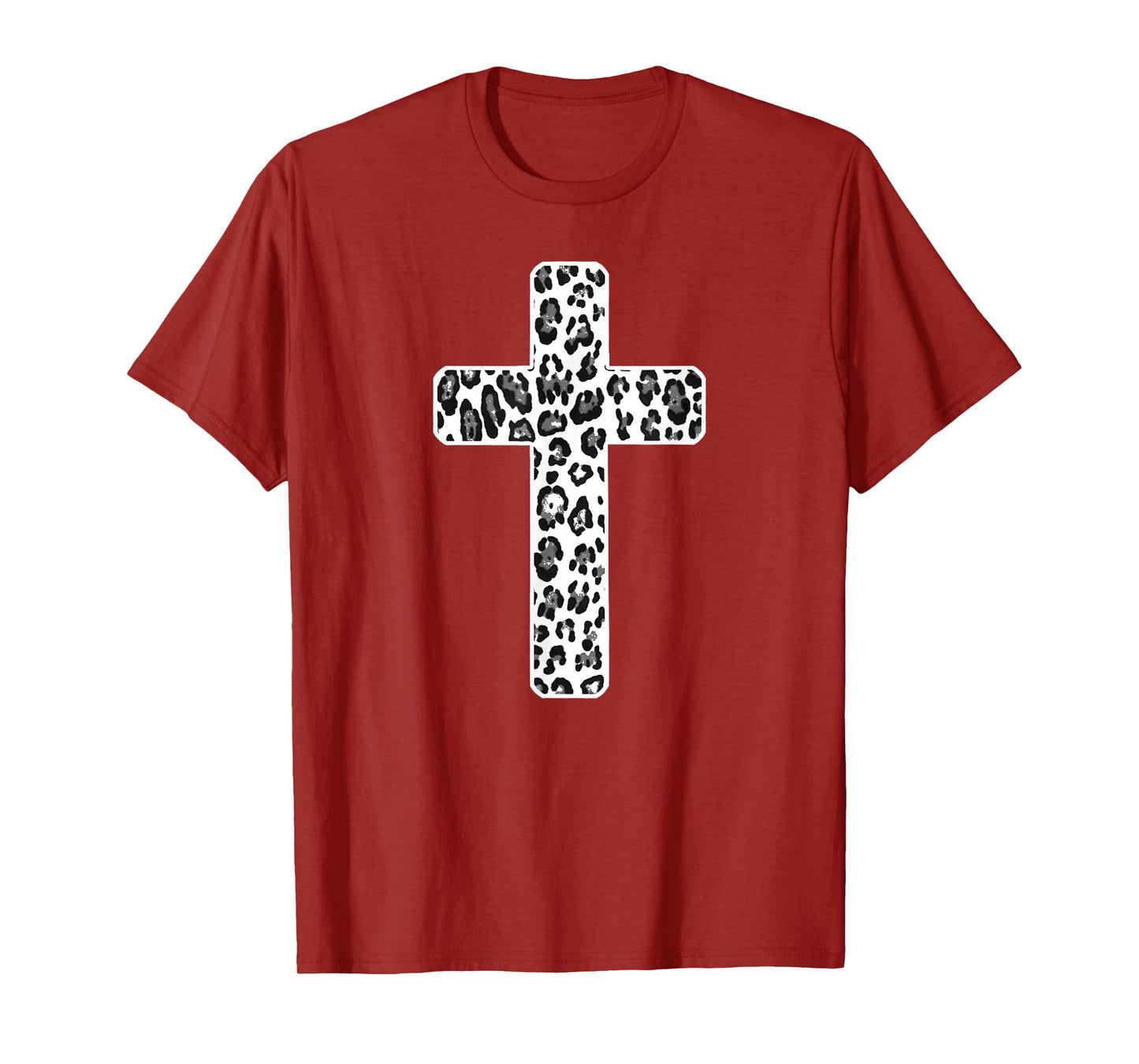 Leopard Print Christian Cross for Women or For Men T-Shirt